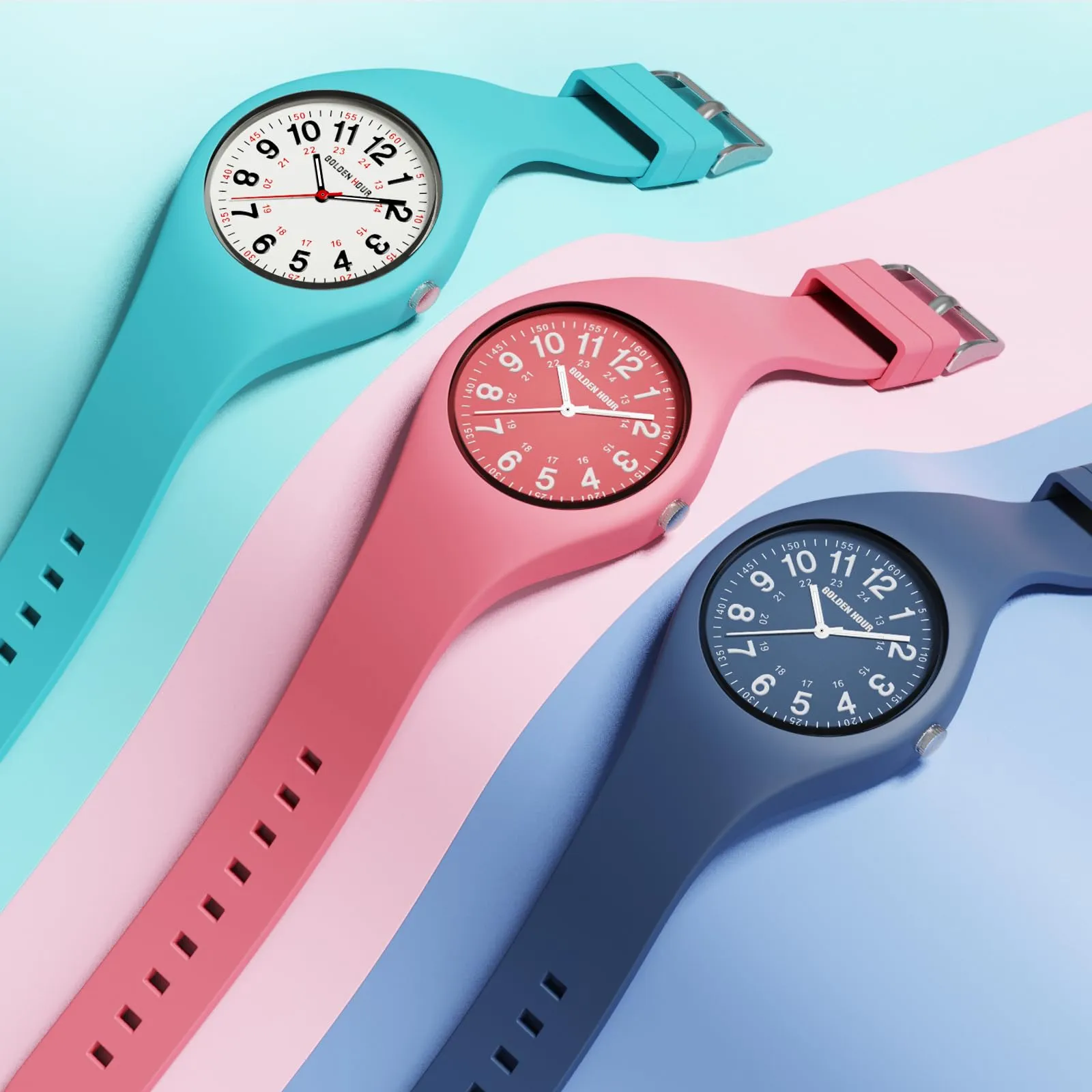GOLDEN HOUR Orologio Unisex Digitale Analogico Sportivo Impermeabile con Cinturino in Silicone GH-1318 - immagine 6