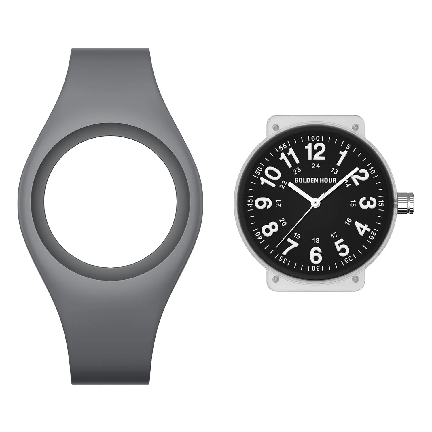 Golden Hour Orologio Unisex Digitale Analogico Sportivo Impermeabile GH-1318 con Cinturino in Silicone - immagine 2