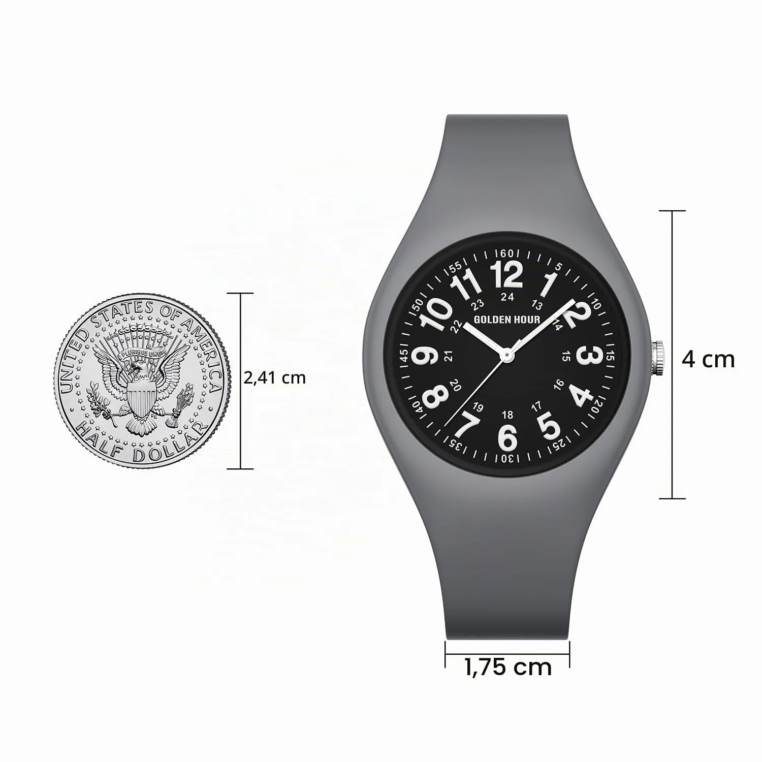 Golden Hour Orologio Unisex Digitale Analogico Sportivo Impermeabile GH-1318 con Cinturino in Silicone - immagine 4