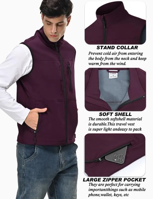 Zzkouine Gilet Softshell Impermeabile e Traspirante per Ciclismo, Rosso, 2XL - immagine 4