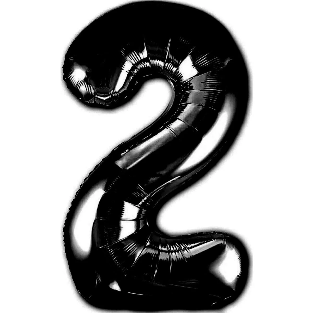 Jonami Palloncino Numero 2 Gigante Nero Metallizzato, 100 cm - immagine 1