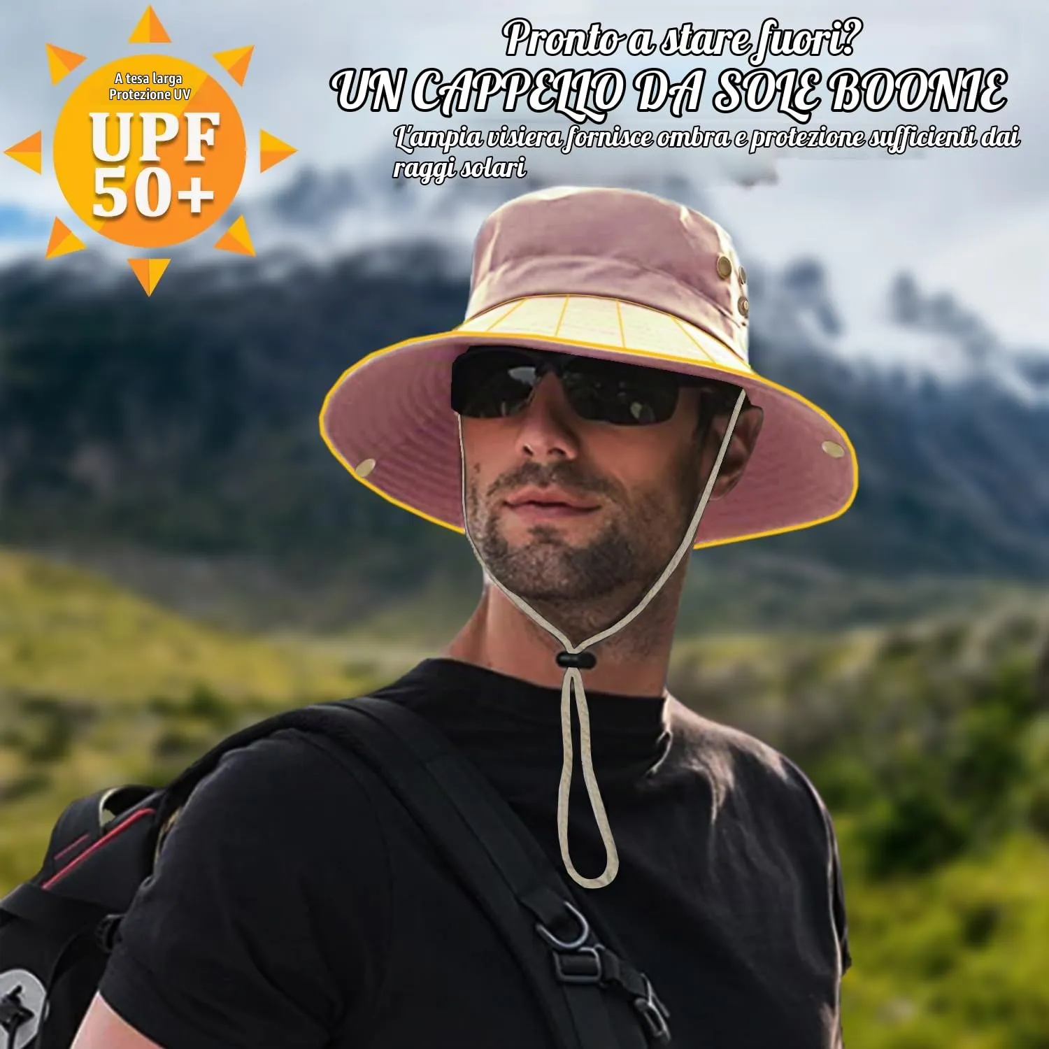 Favuit Cappello Boonie Pieghevole a Tesa Larga per Uomo e Donna - immagine 2