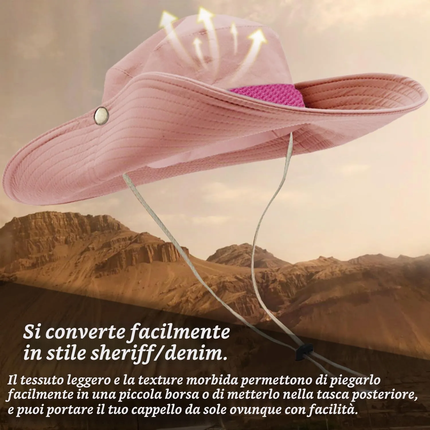 Favuit Cappello Boonie Pieghevole a Tesa Larga per Uomo e Donna - immagine 3