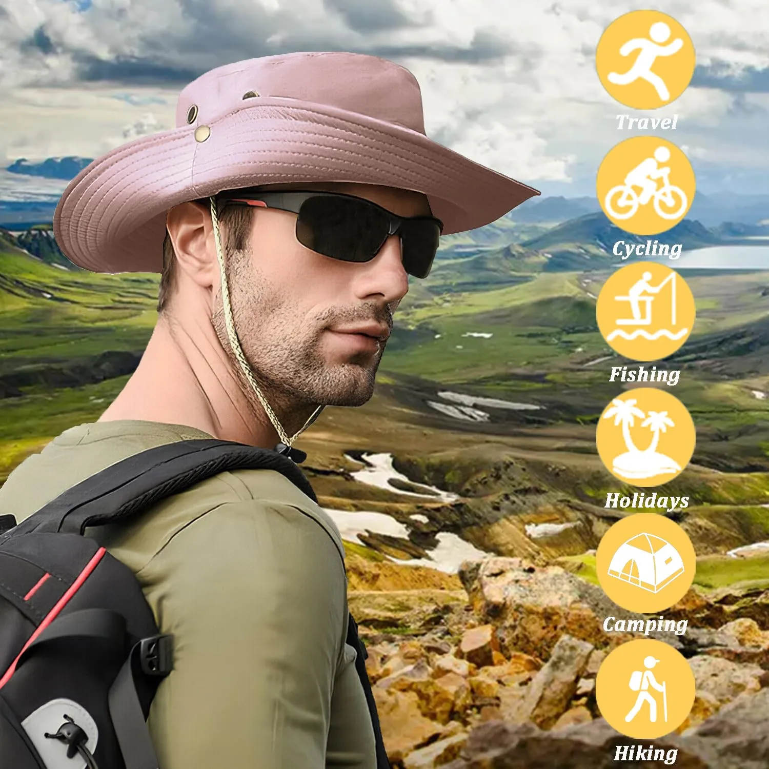 Favuit Cappello Boonie Pieghevole a Tesa Larga per Uomo e Donna - immagine 5