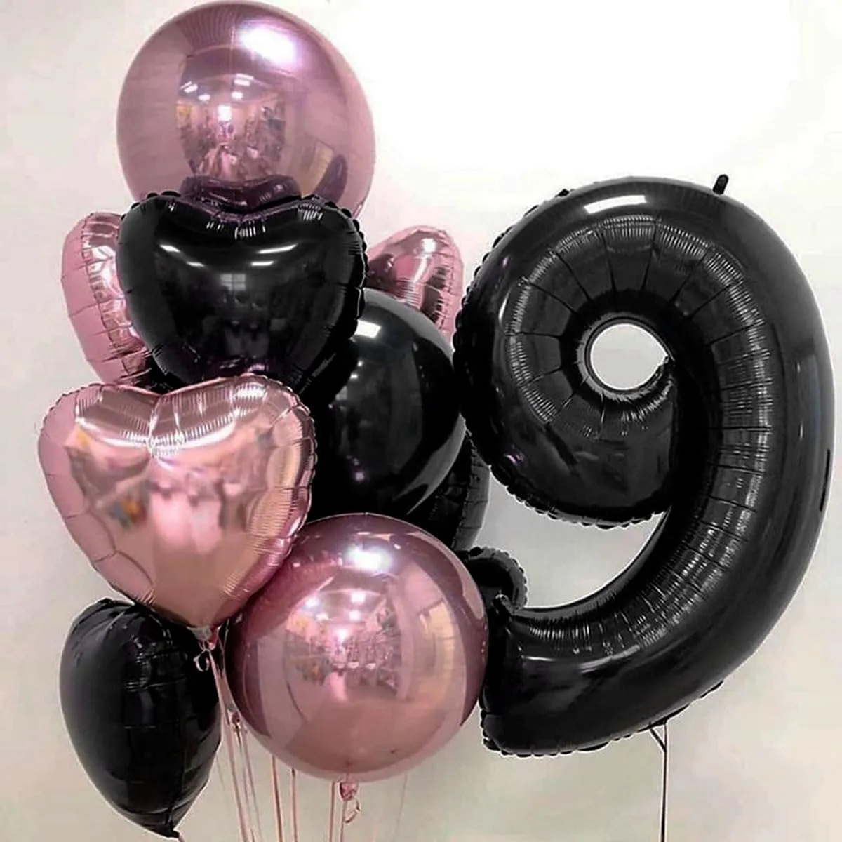 Jonami Palloncino Numero 8 Gigante Nero Metallizzato, 100 cm - immagine 5