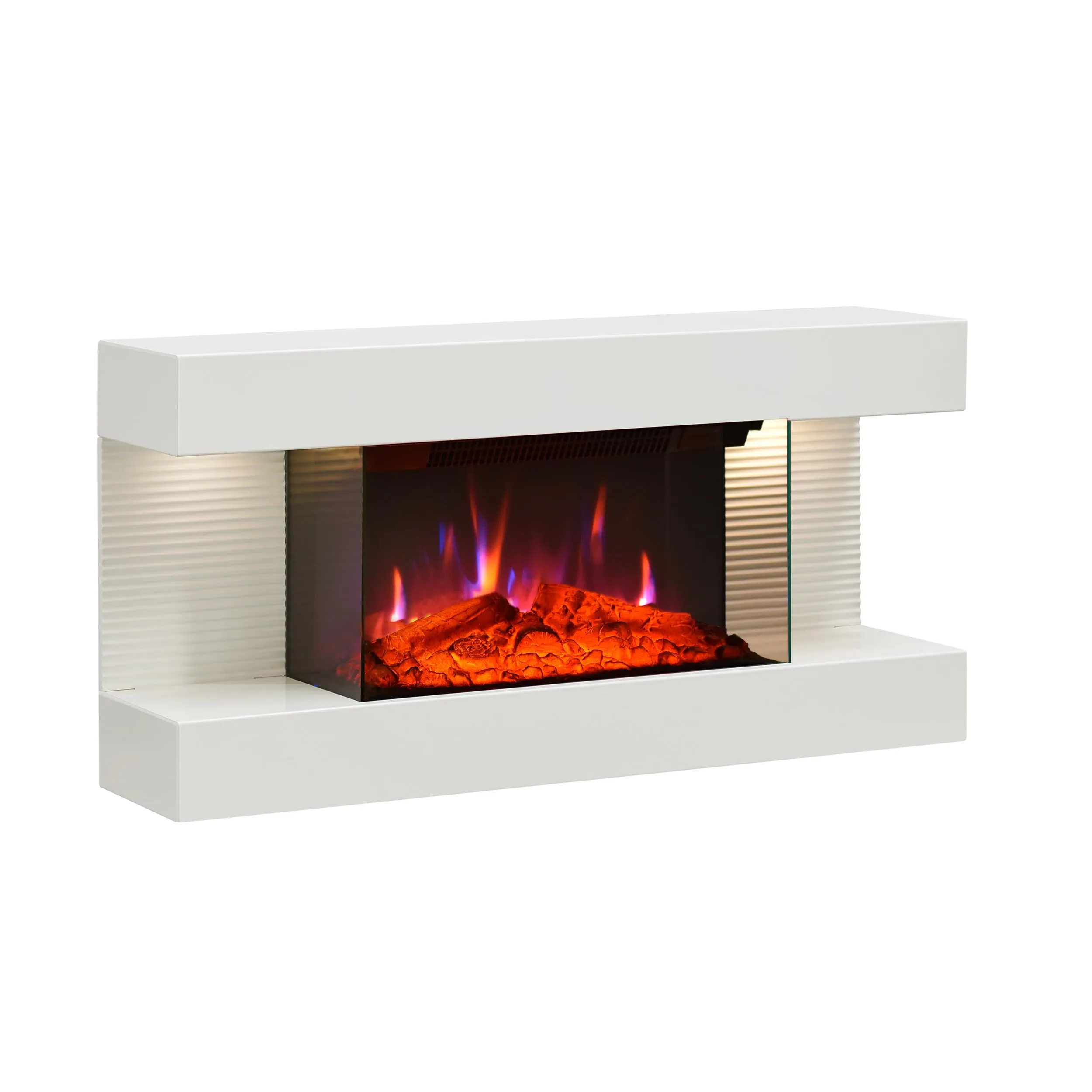 BALDERIA Ida Camino Elettrico da Parete, Effetto Fiamma 3D, 1800 W, Bianco - immagine 1