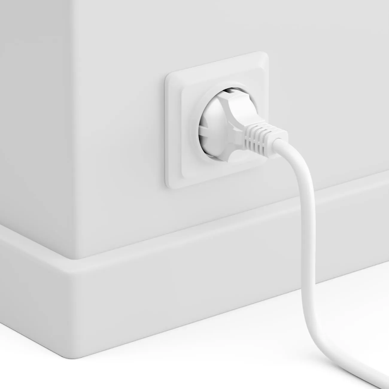 deleyCON Cavo Alimentazione 10m Spina Tipo F a Presa C13 - Bianco - immagine 4