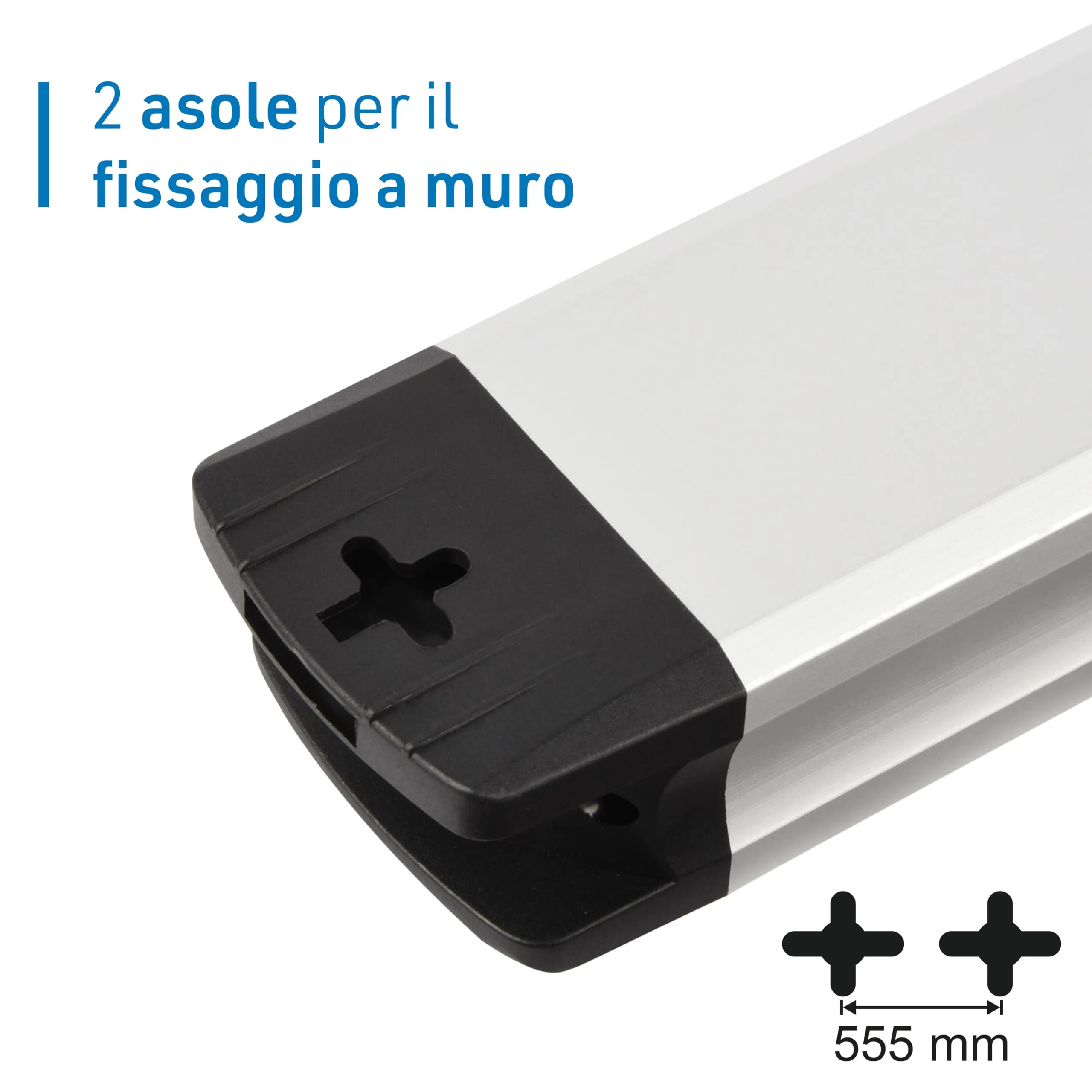 Electraline 61922 Alu-Line Multipresa 8 Posti Polivalenti, Schuko + 10/16 A, 3 USB (2 USB-A 3.0A + 1 USB-C 20W PD), Interruttore Luminoso, 2m, Alluminio - immagine 5