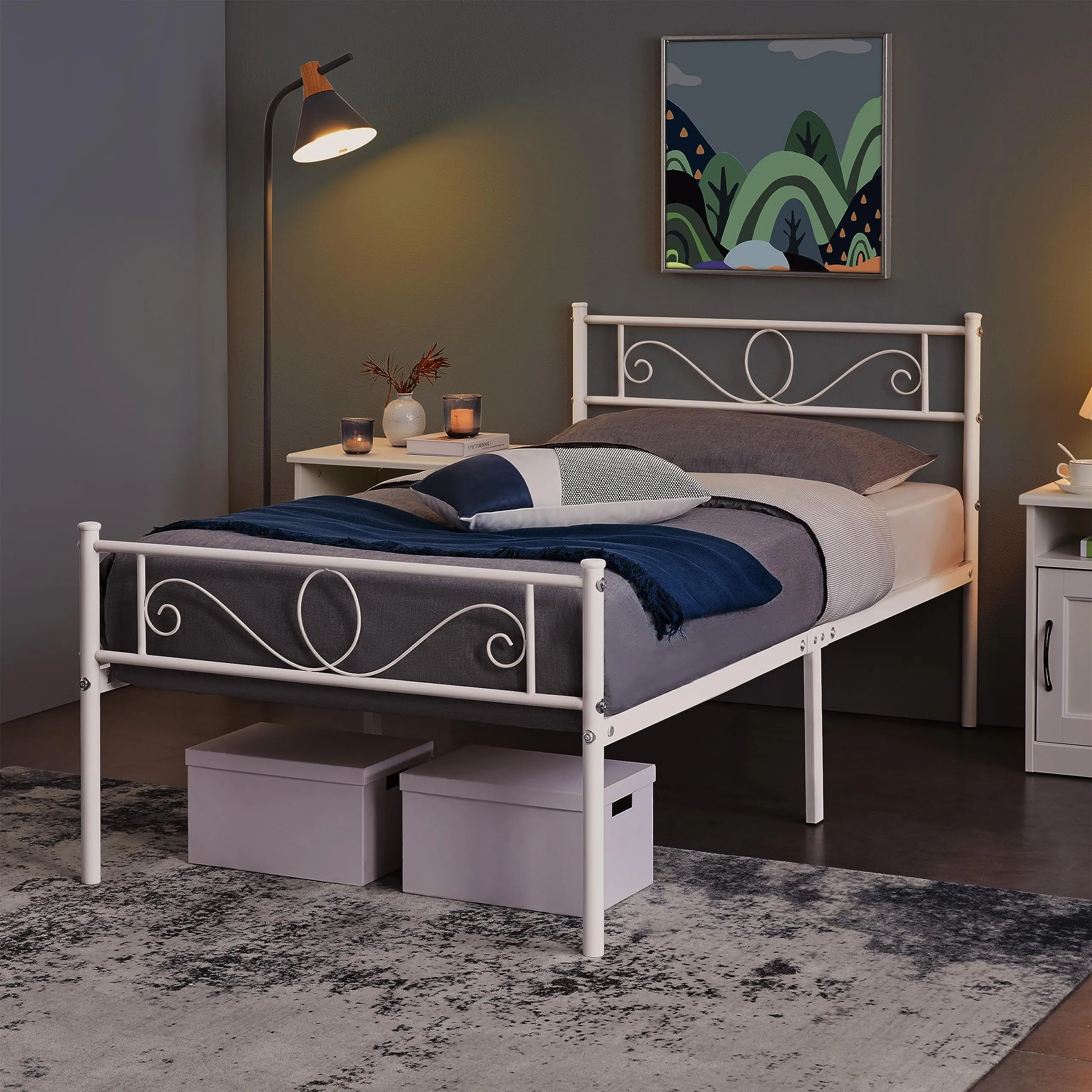 Yaheetech Struttura Letto Singolo in Ferro 90 x 200 cm - immagine 3