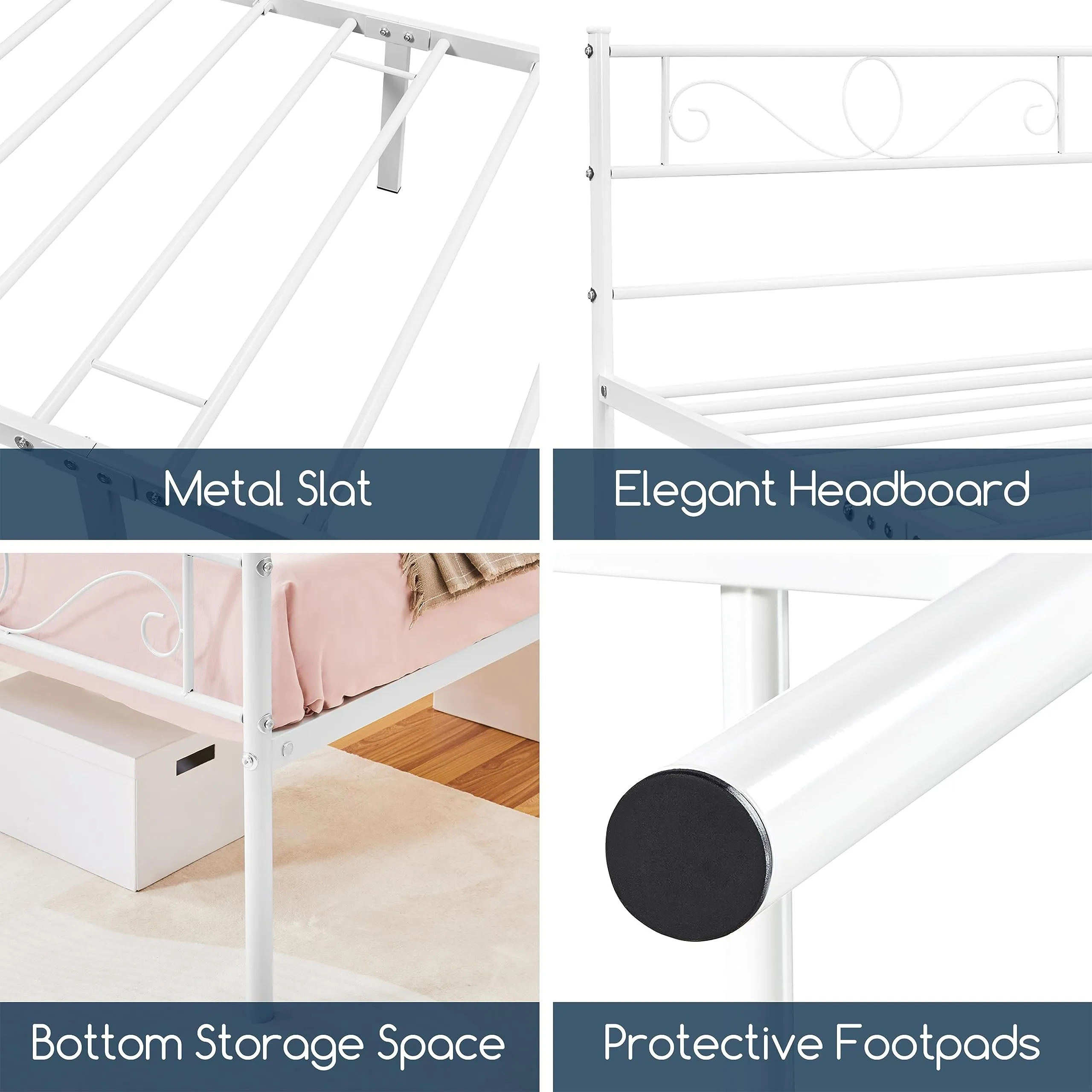 Yaheetech Struttura Letto Singolo in Ferro 90 x 200 cm - immagine 4