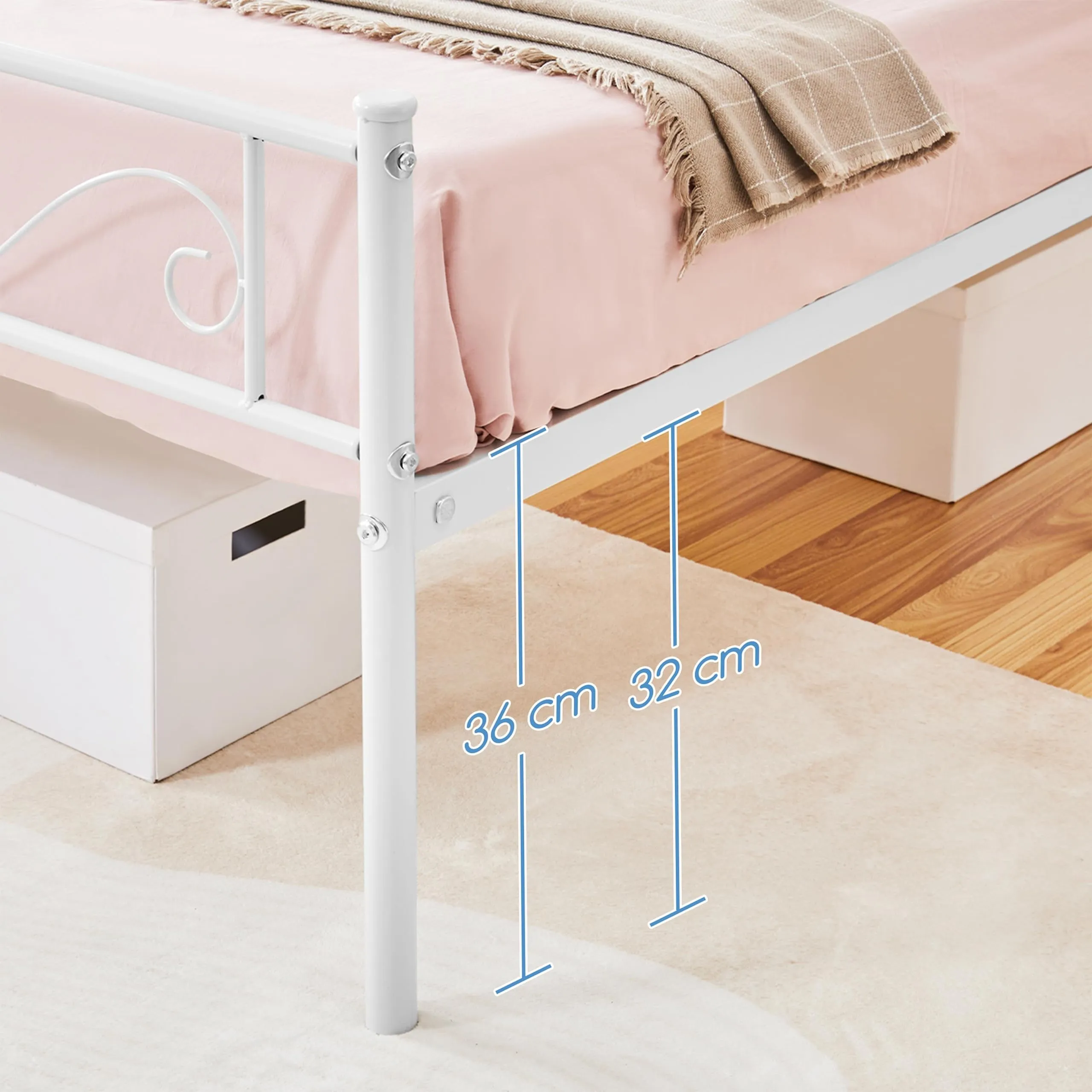 Yaheetech Struttura Letto Singolo in Ferro 90 x 200 cm - immagine 7