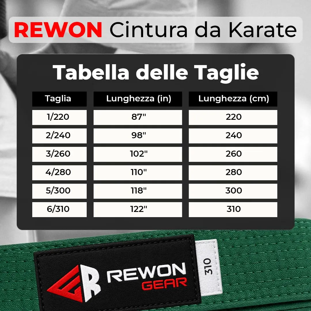 URBANSBEE Cintura Karate Judo Taekwondo Arti Marziali in Cotone per Bambini e Adulti - immagine 7