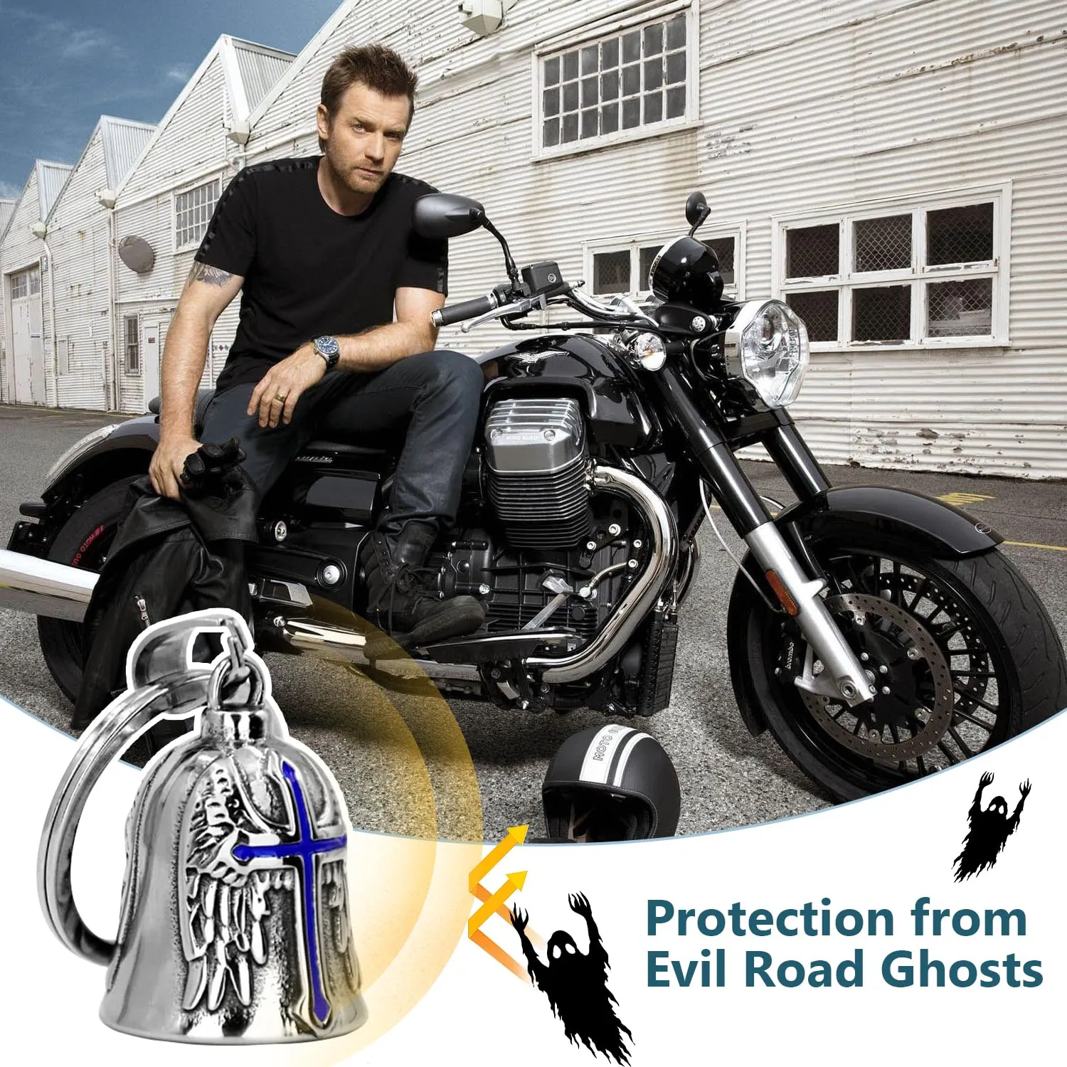 XNZMYN Portachiavi Guardian Bell per Moto, Biciclette e Auto Elettriche, 2 Pezzi (Rosso+Blu) - immagine 4