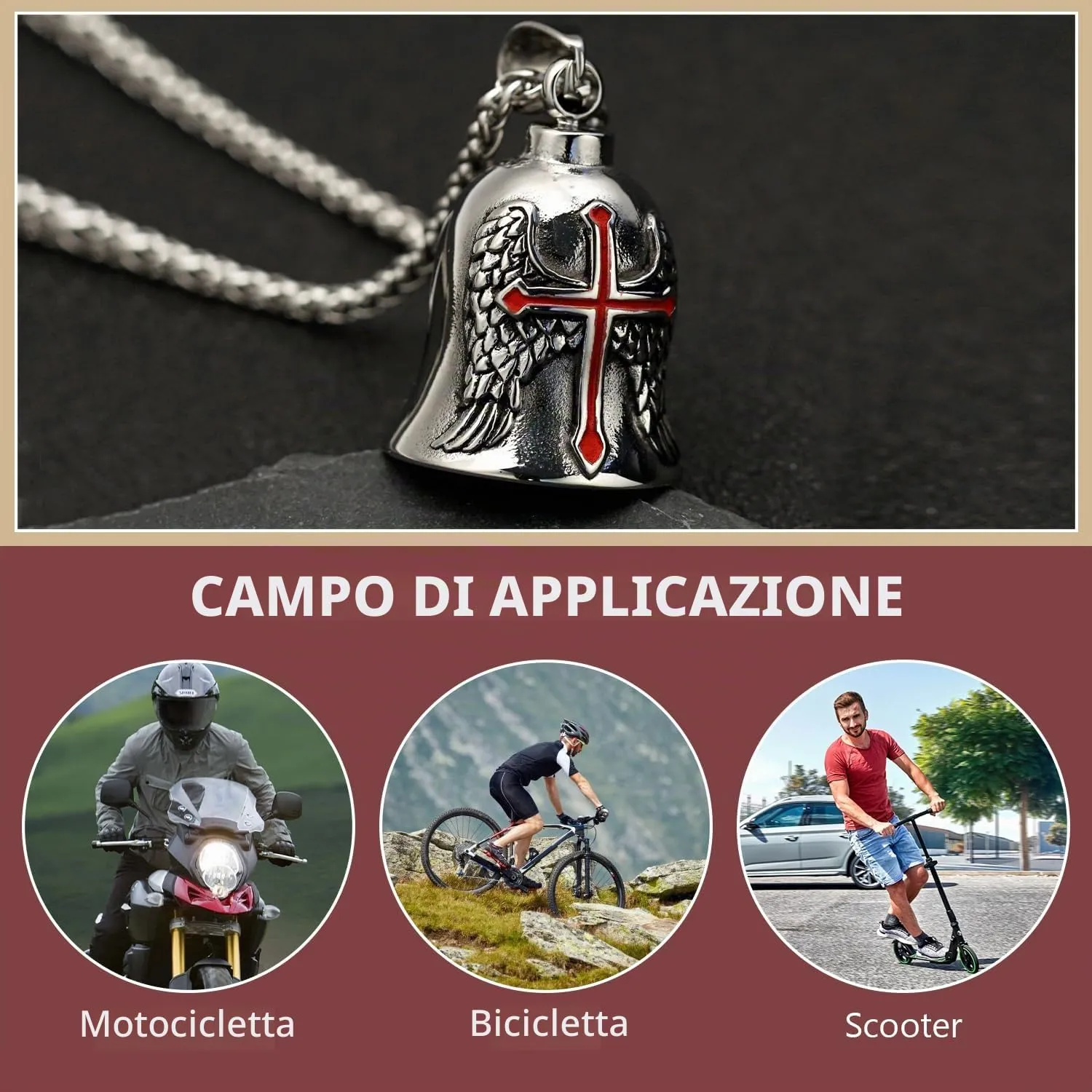 XNZMYN Portachiavi Guardian Bell per Moto, Biciclette e Auto Elettriche, 2 Pezzi (Rosso+Blu) - immagine 7