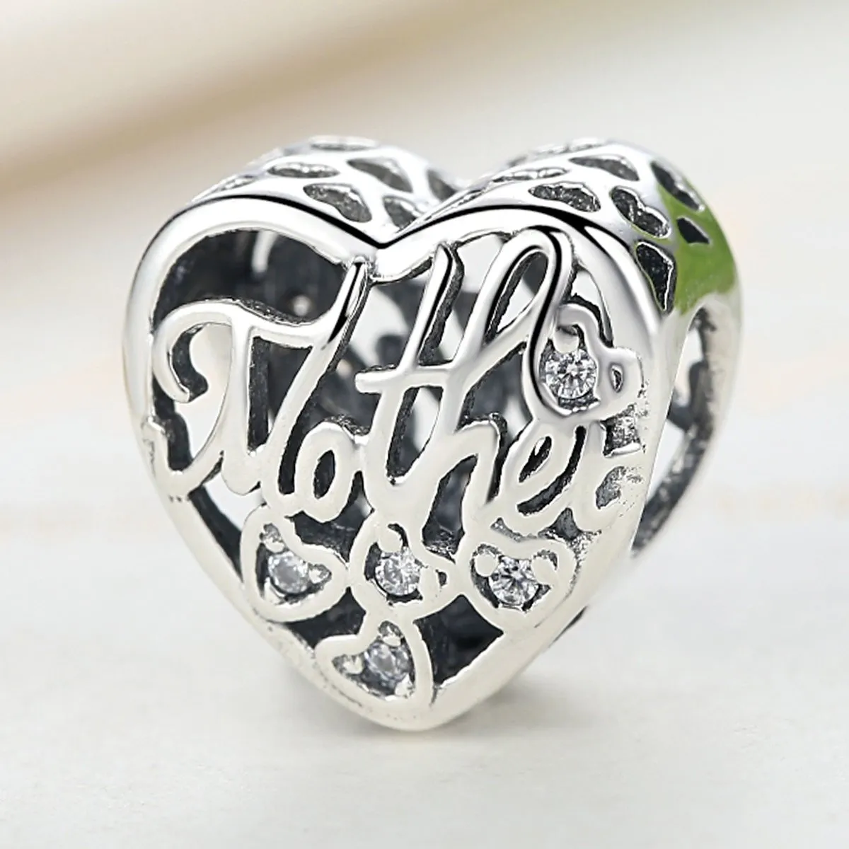 NINGAN 925 Argento Sterling Charms Cuore per Bracciale e Collana - immagine 2