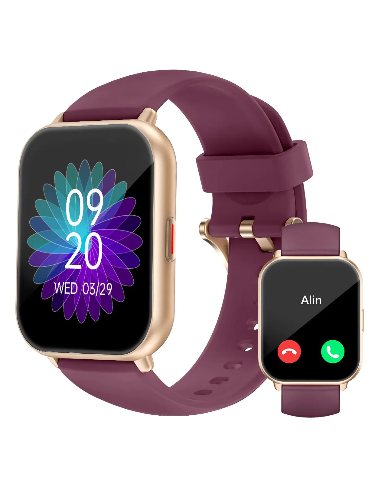RUIMEN Smartwatch Donna Chiamate Bluetooth, AMOLED 1.83", Cardiofrequenzimetro, Saturimetro, Monitoraggio Sonno e Ciclo Mestruale, 110+ Modalità Sportive, Viola - immagine 1