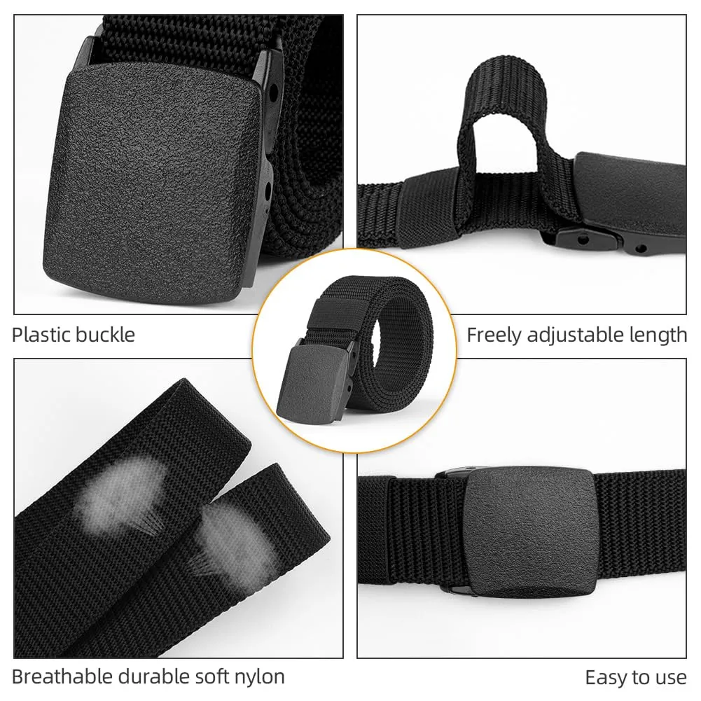 Aomig Cintura Tattica in Nylon con Fibbia in Plastica, Regolabile, Nero - immagine 4
