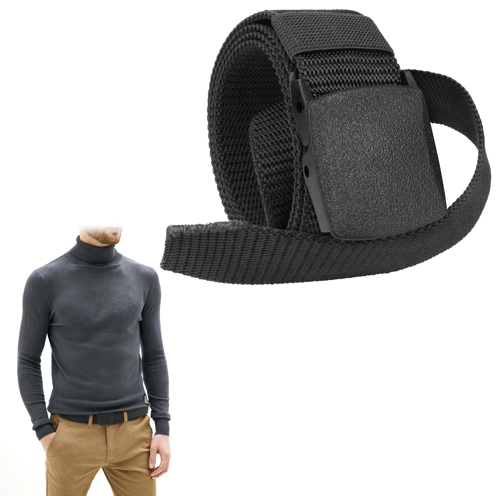 Aomig Cintura Tattica in Nylon con Fibbia in Plastica, Regolabile, Nero - immagine 8