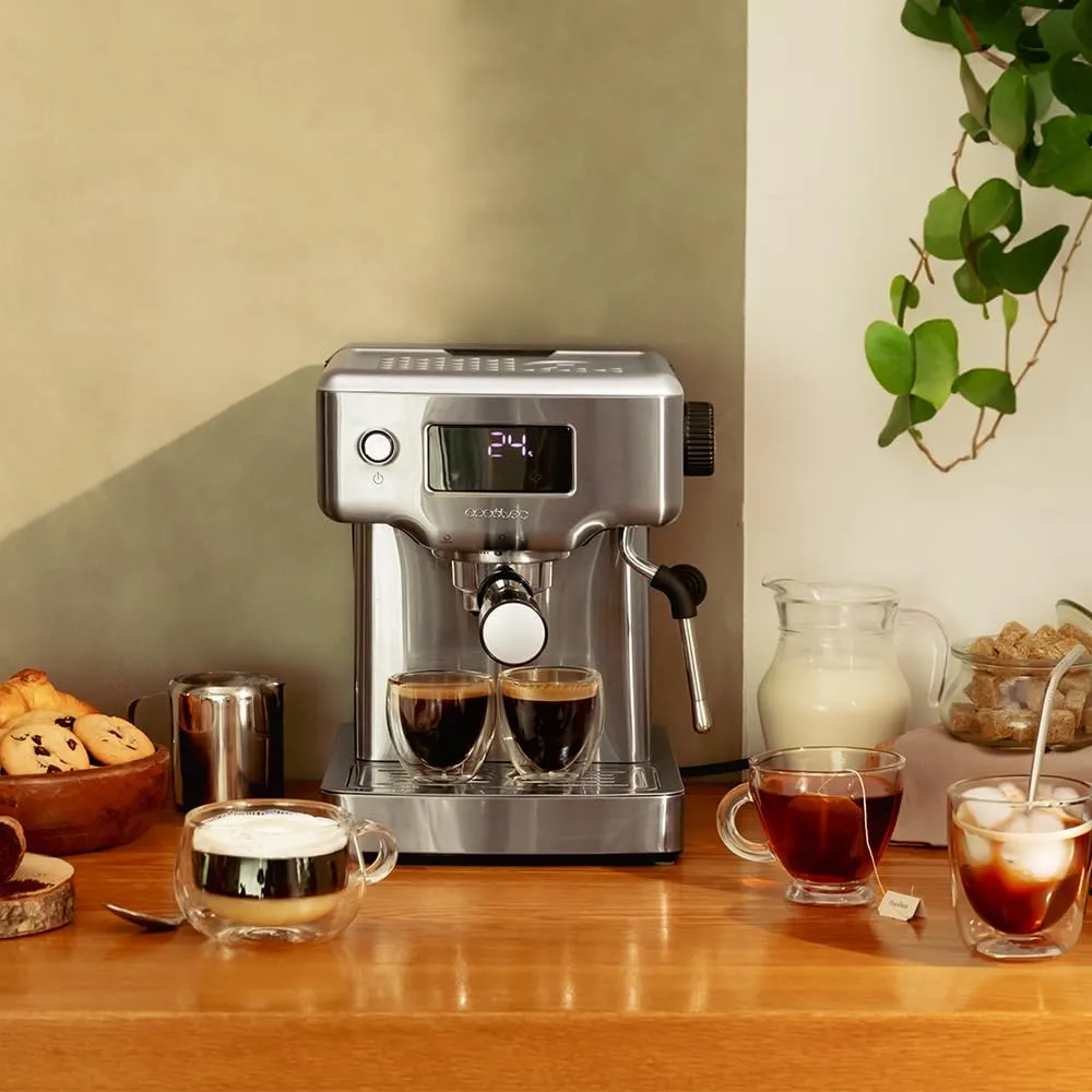 Cecotec Power Espresso 20 Barista Compact Macchina da caffè espresso, 1465 W, 20 Bar, Thermoblock, Serbatoio 1,8 L, Silver - immagine 2