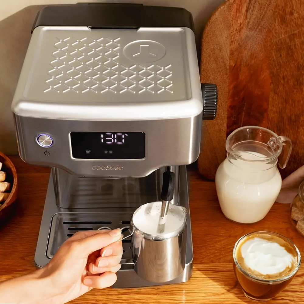 Cecotec Power Espresso 20 Barista Compact Macchina da caffè espresso, 1465 W, 20 Bar, Thermoblock, Serbatoio 1,8 L, Silver - immagine 5