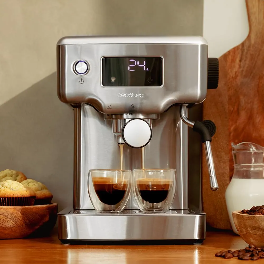 Cecotec Power Espresso 20 Barista Compact Macchina da caffè espresso, 1465 W, 20 Bar, Thermoblock, Serbatoio 1,8 L, Silver - immagine 6