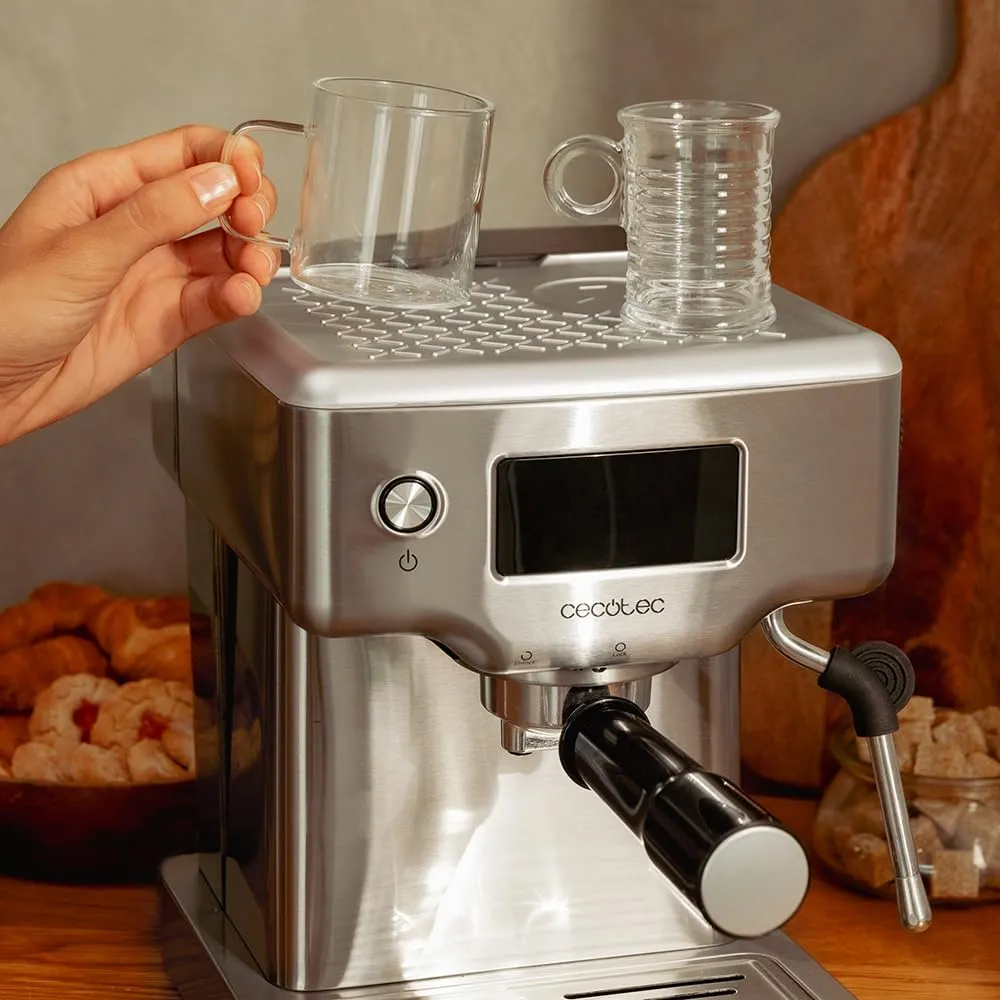 Cecotec Power Espresso 20 Barista Compact Macchina da caffè espresso, 1465 W, 20 Bar, Thermoblock, Serbatoio 1,8 L, Silver - immagine 9