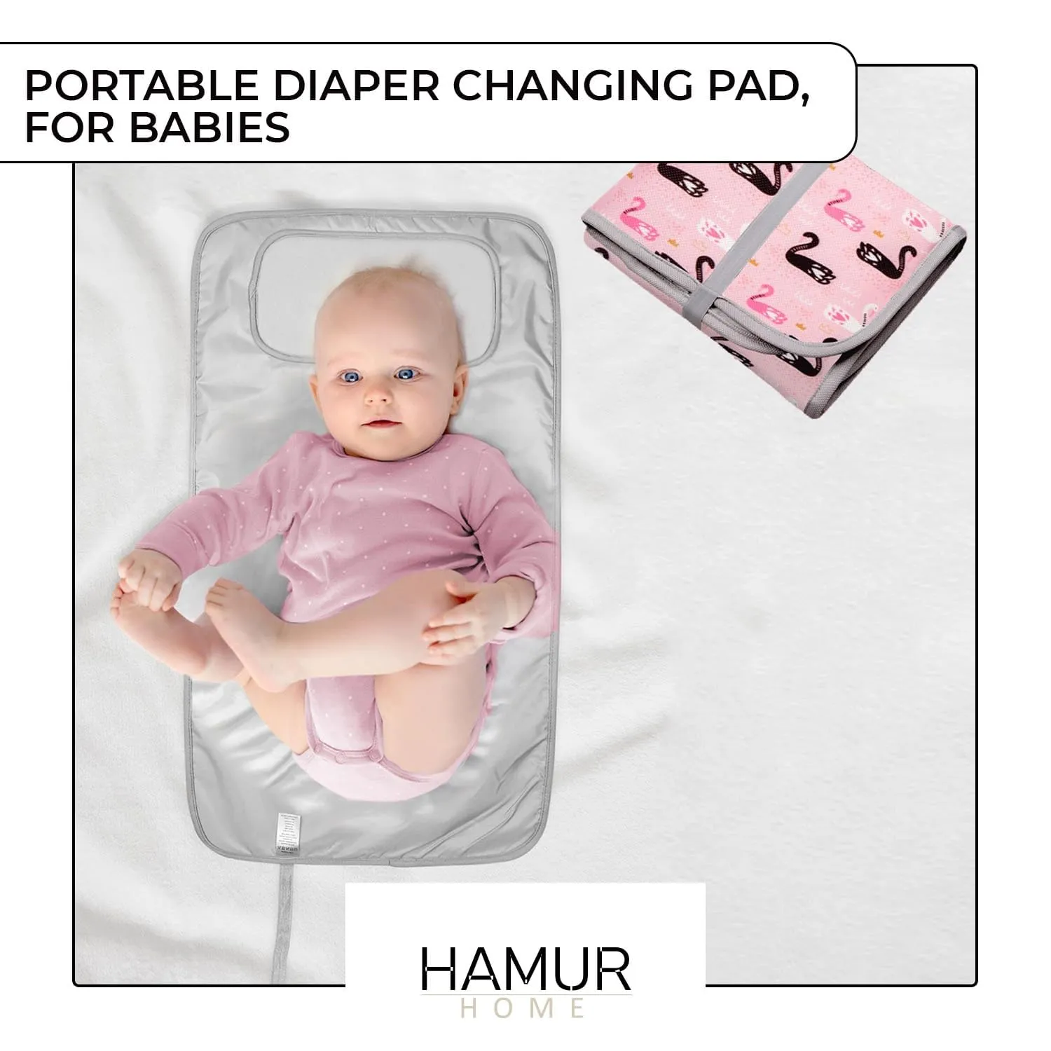 Hamur Home Fasciatoio Portatile Pieghevole Impermeabile 40 x 70 Cm Lavabile (Swan) - immagine 2
