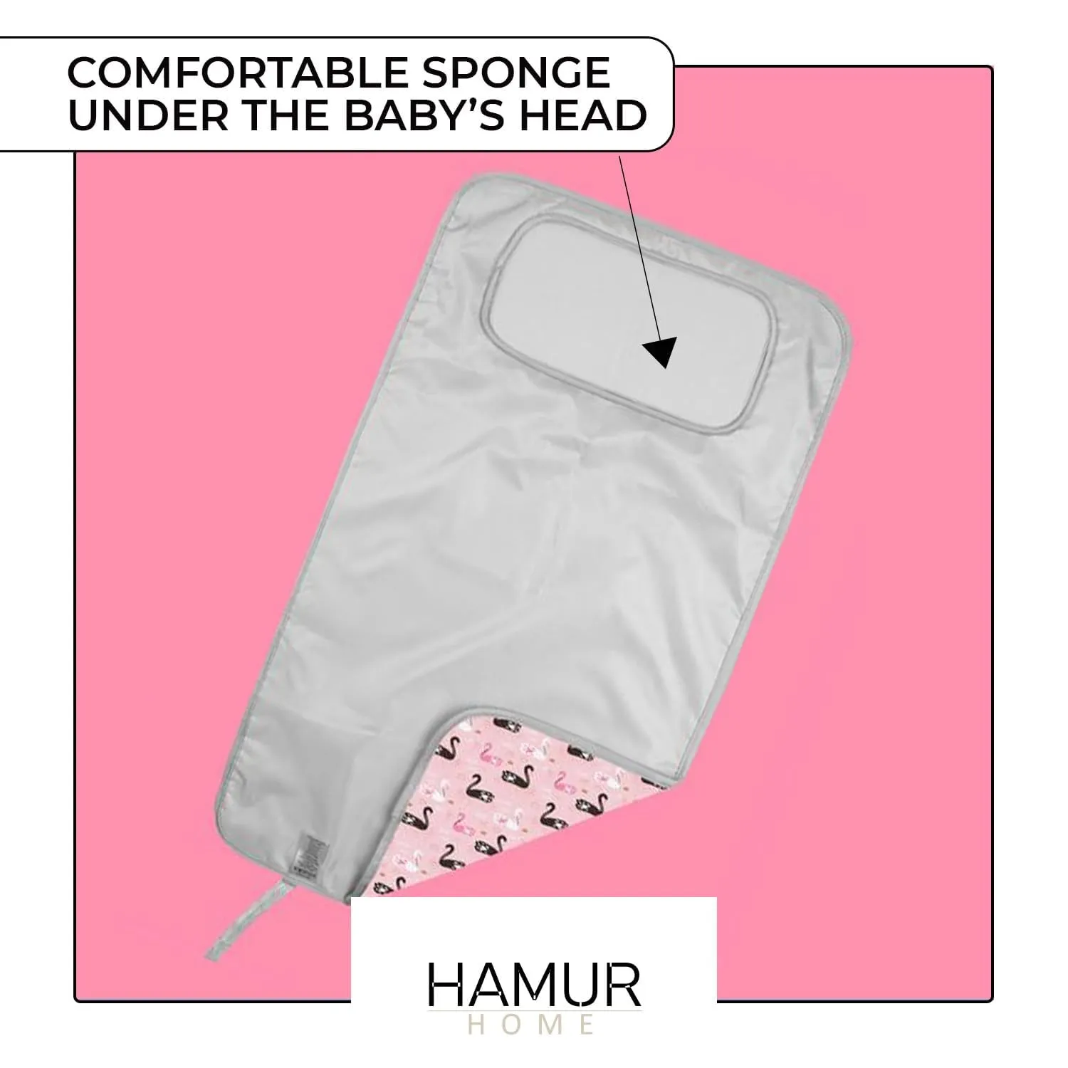 Hamur Home Fasciatoio Portatile Pieghevole Impermeabile 40 x 70 Cm Lavabile (Swan) - immagine 5