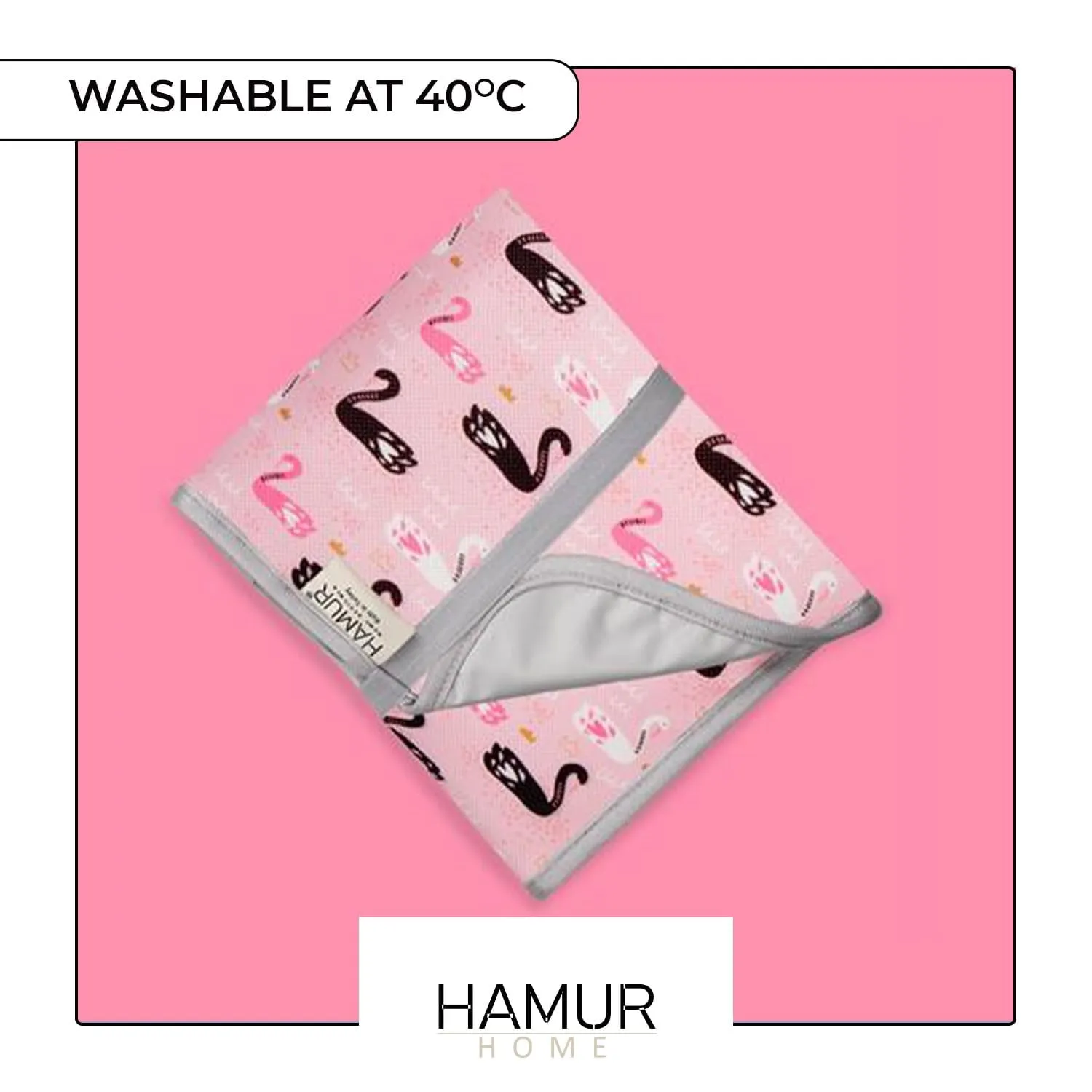 Hamur Home Fasciatoio Portatile Pieghevole Impermeabile 40 x 70 Cm Lavabile (Swan) - immagine 6