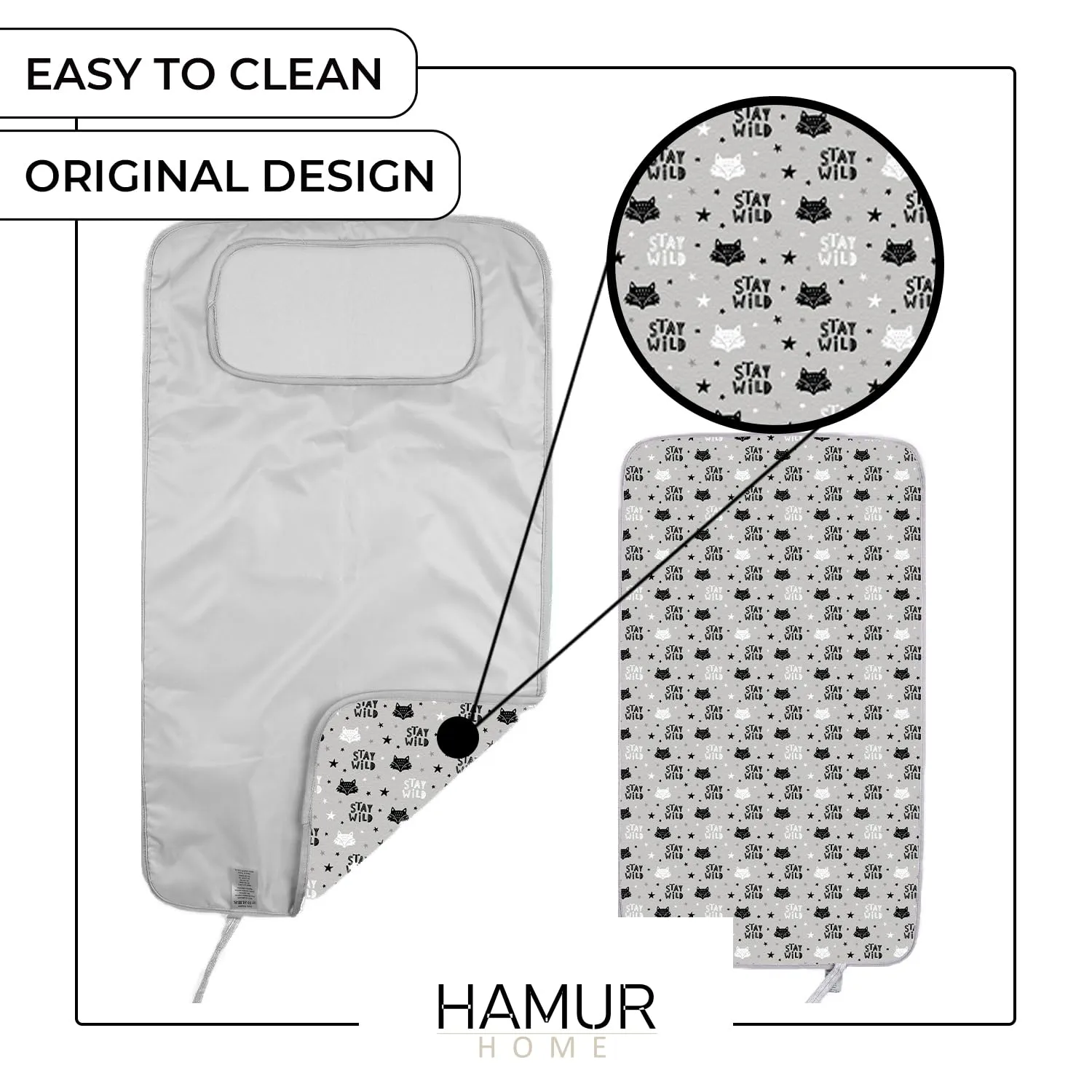 Hamur Home Fasciatoio Portatile Pieghevole Impermeabile 40 x 70 cm - Fox - immagine 7