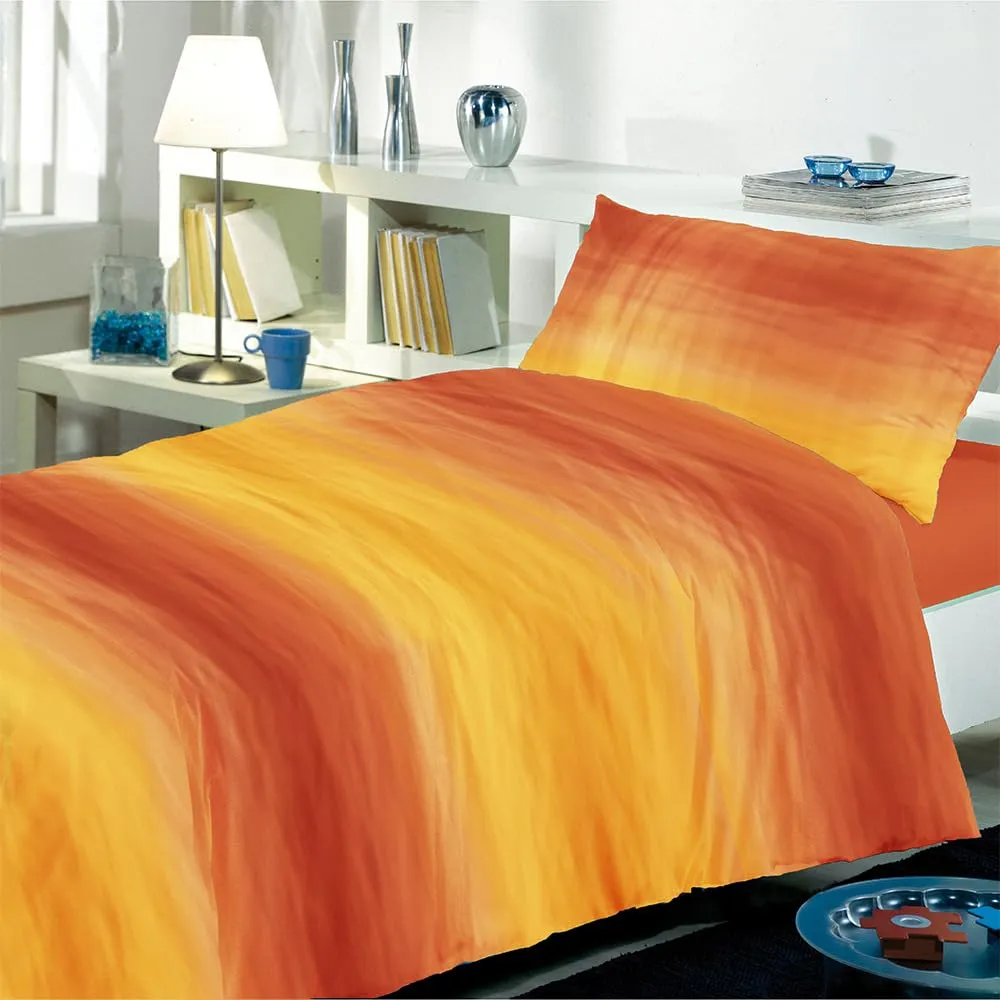 Dorian Home Copripiumino Singolo in Cotone 155x210 cm con Federa, Smeralda Arancio - immagine 1