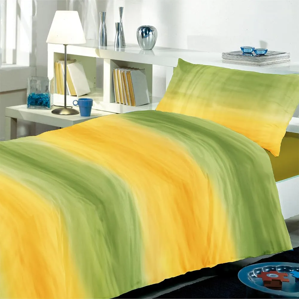 Dorian Home Copripiumino Singolo in Cotone 155x210 cm con Federa, Smeralda Gialloverde - immagine 1