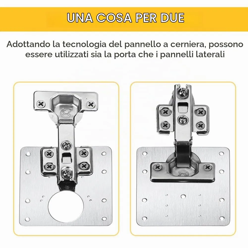 Flintronic Piastra di Riparazione per Cerniere, 8 Pezzi 90x90mm con 64 Viti, Acciaio Inossidabile - immagine 2