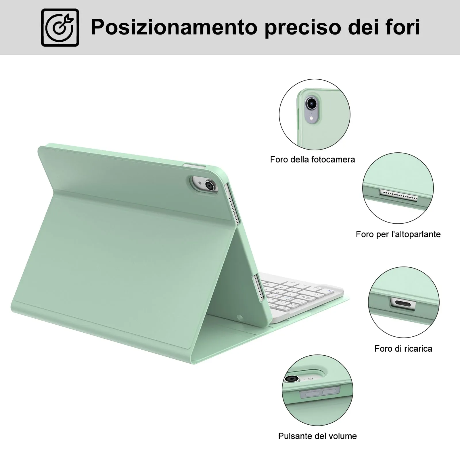 IVEOPPE Tastiera e Custodia per iPad 11 Generazione 11" (2025) e 10 Generazione 10.9" (2022) A16 - immagine 7