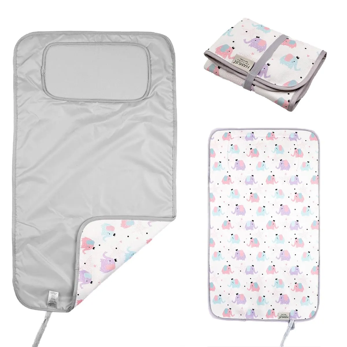 Hamur Home Fasciatoio Portatile Pieghevole Impermeabile 40 x 70 cm Lavabile (Elephant) - immagine 1