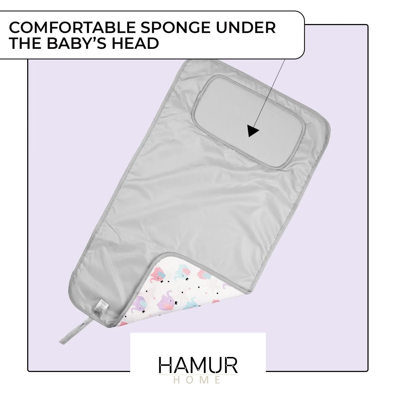 Hamur Home Fasciatoio Portatile Pieghevole Impermeabile 40 x 70 cm Lavabile (Elephant) - immagine 5