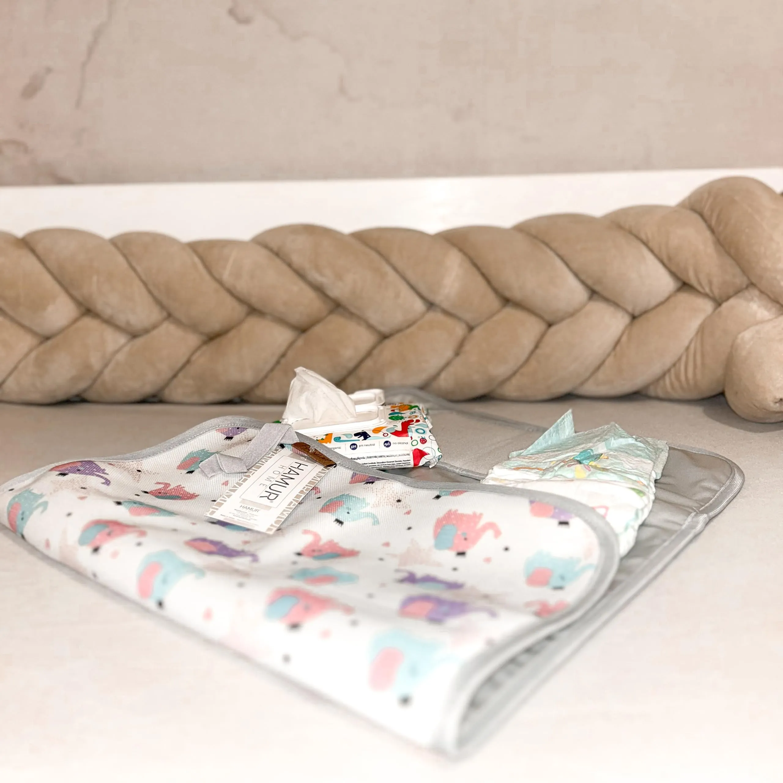 Hamur Home Fasciatoio Portatile Pieghevole Impermeabile 40 x 70 cm Lavabile (Elephant) - immagine 7