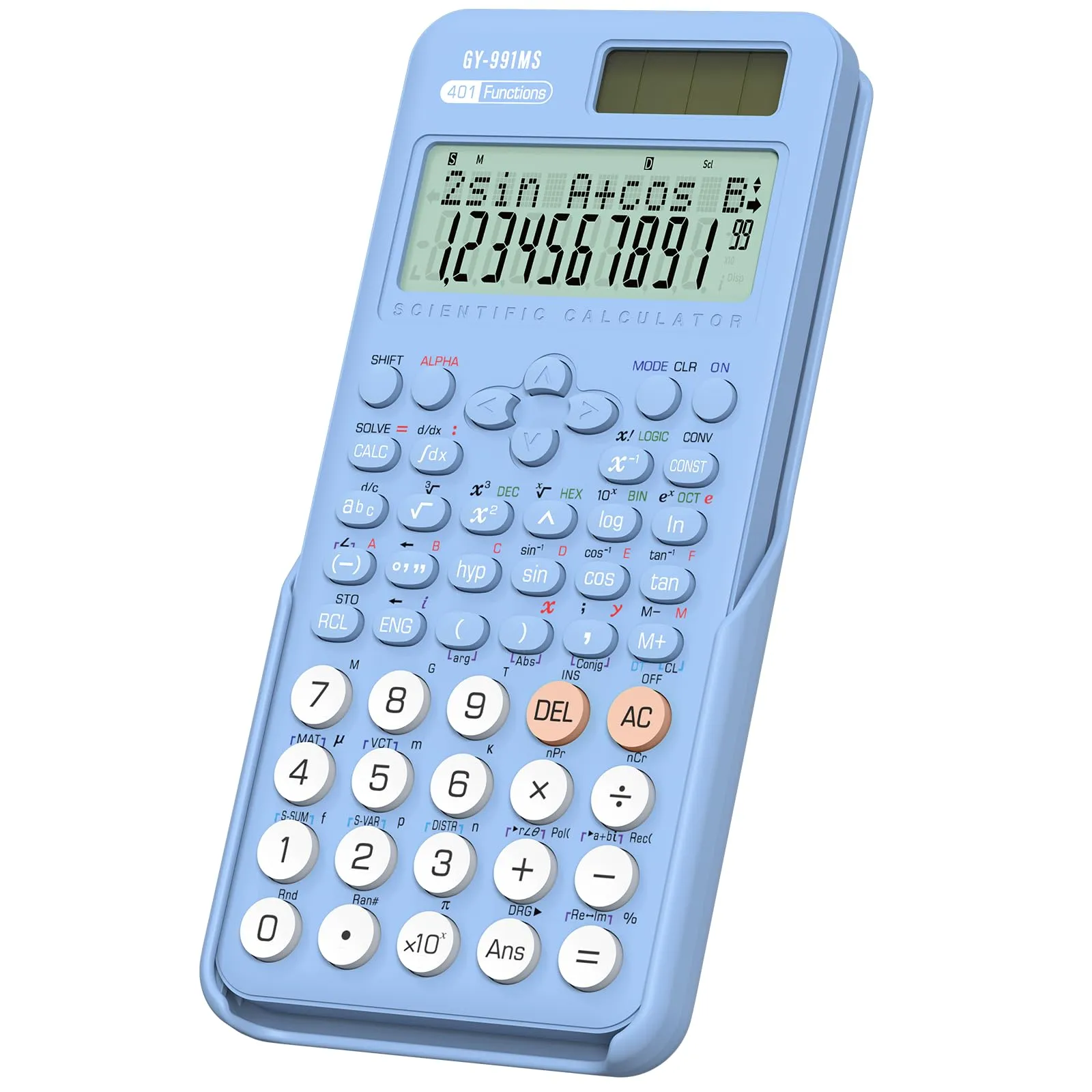 ROATEE 991MS Calcolatrice Scientifica, 401 Funzioni, Display a 2 Righe, Doppia Alimentazione - immagine 1