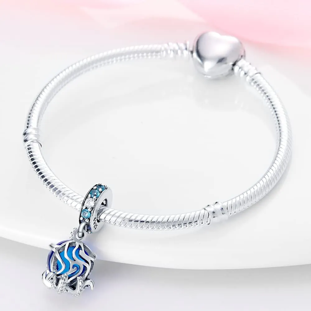 Pandach Bead Charm Ciondolo Argento Sterling 925 con Cubic Zirconia per Braccialetti e Collane Europei - immagine 3