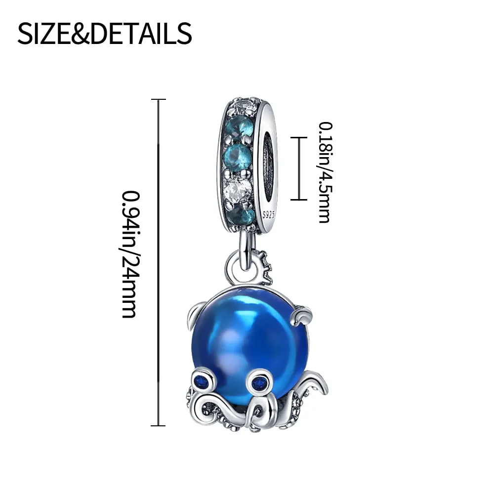 Pandach Bead Charm Ciondolo Argento Sterling 925 con Cubic Zirconia per Braccialetti e Collane Europei - immagine 4