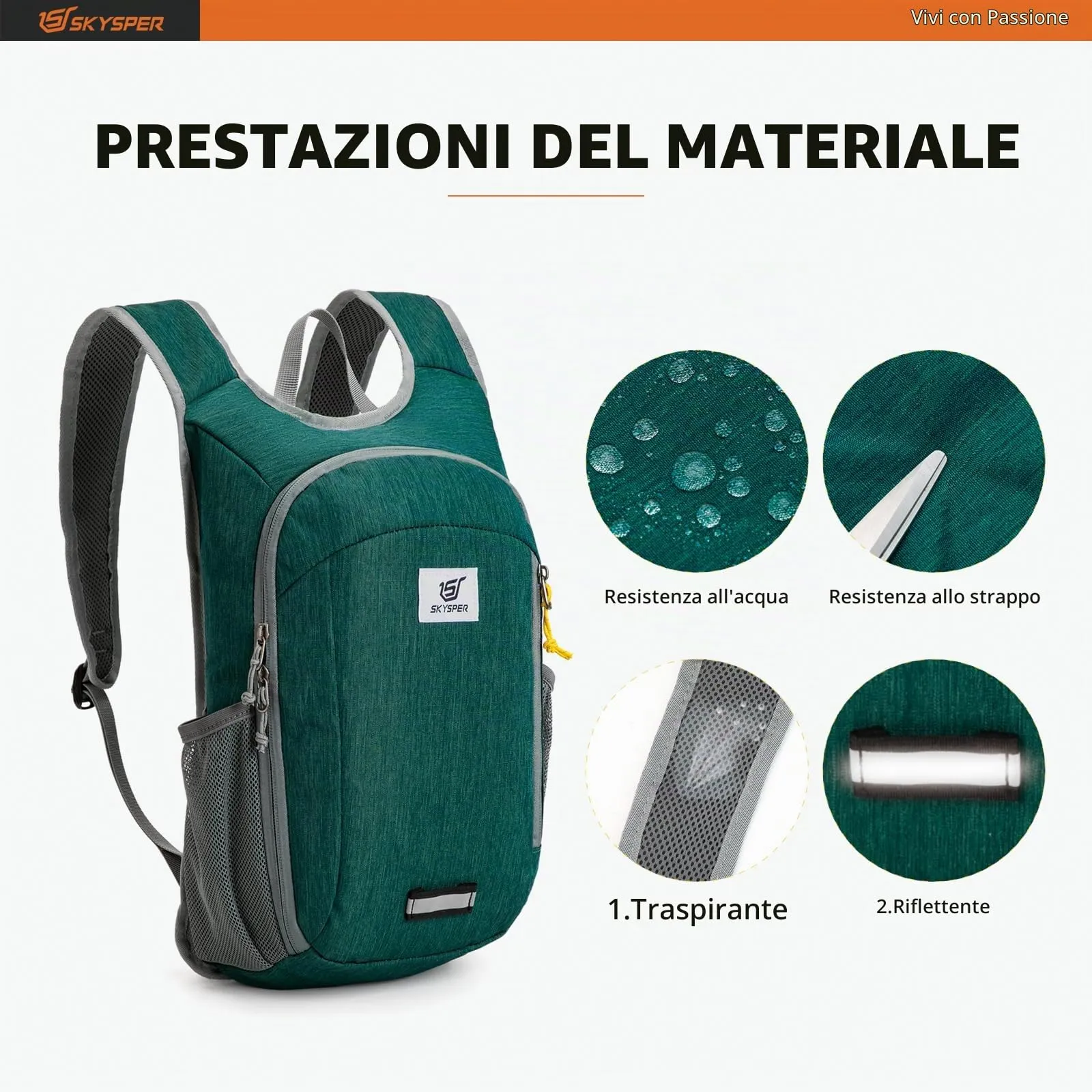 SKYSPER Zaino Leggero Pieghevole 10L - immagine 5