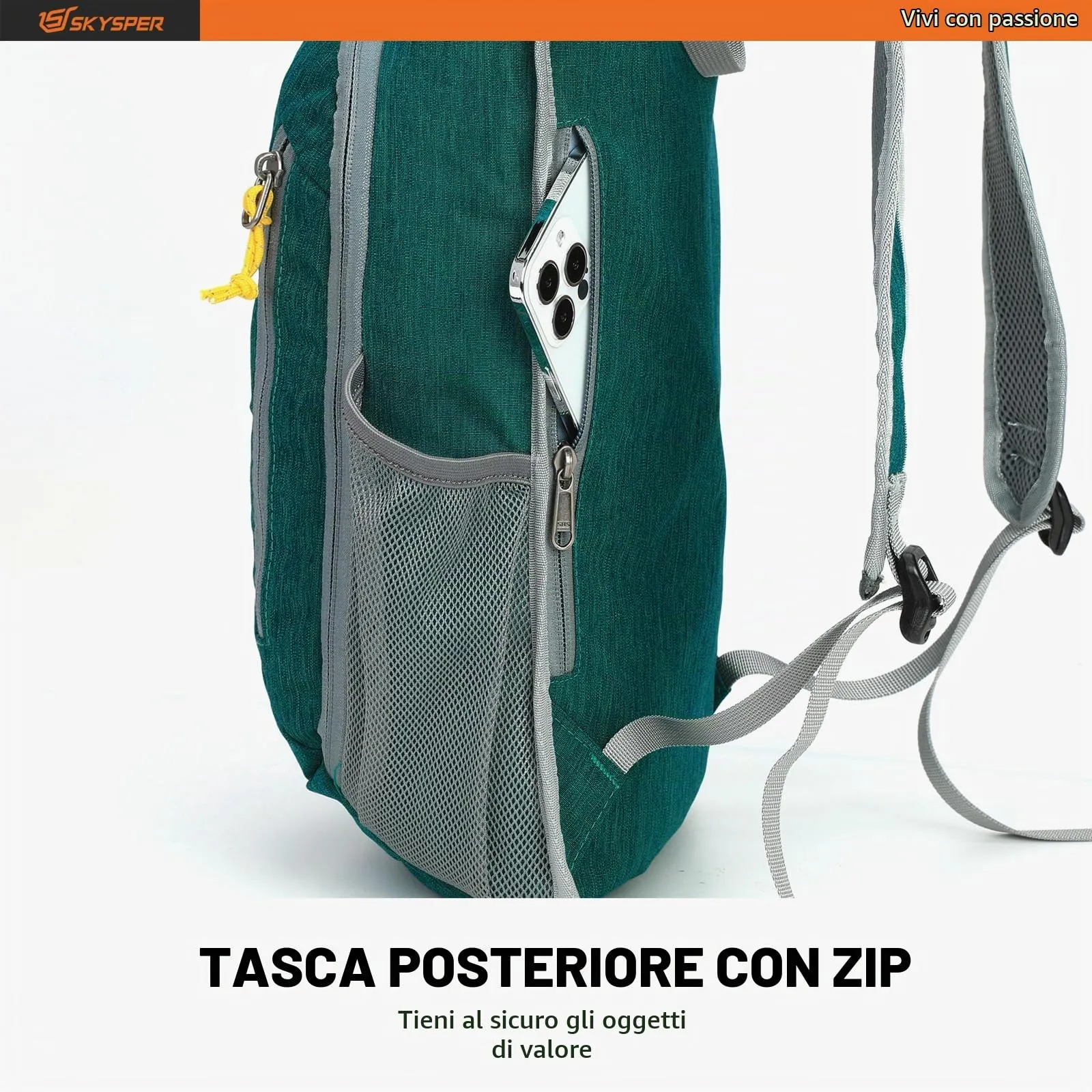 SKYSPER Zaino Leggero Pieghevole 10L - immagine 8