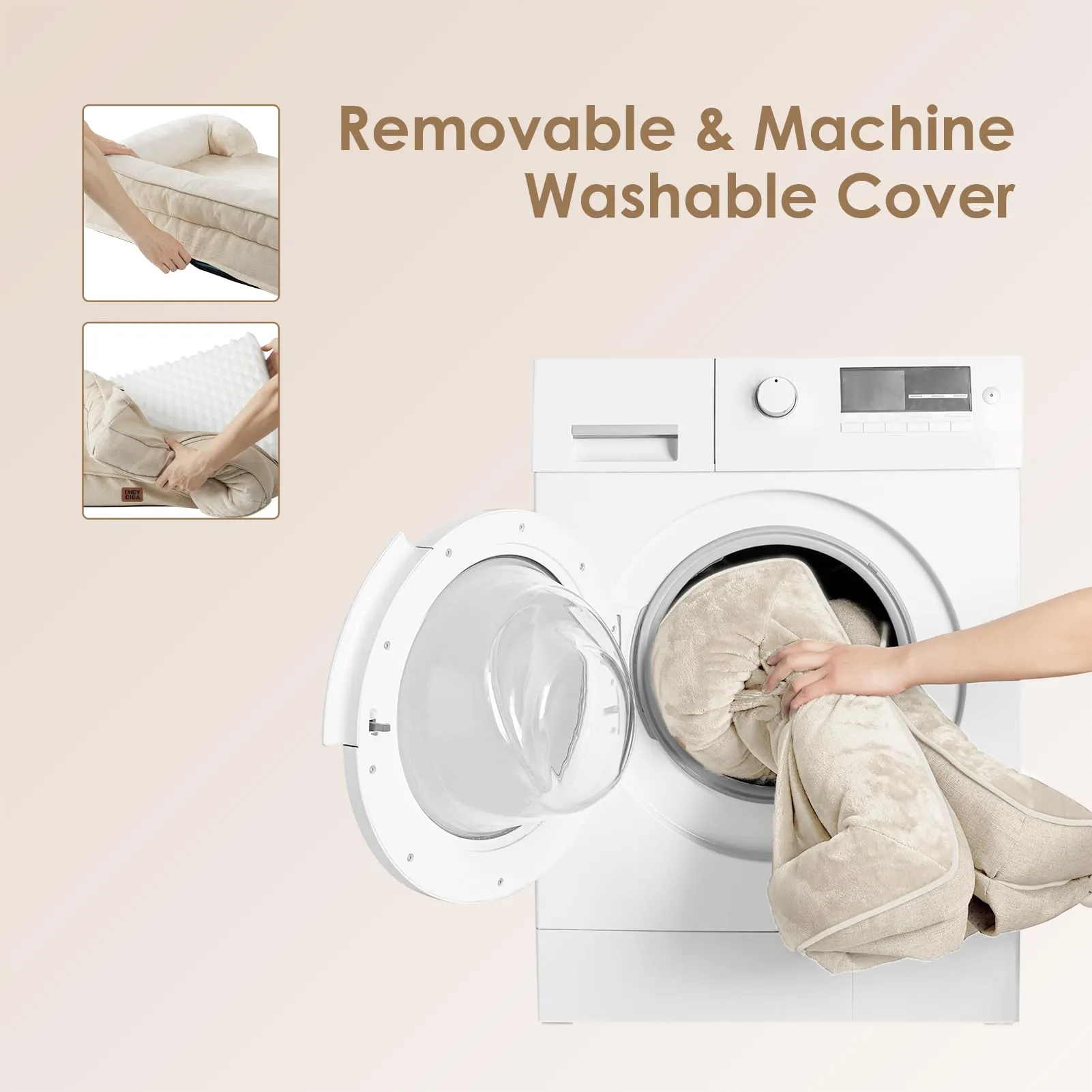 EHEYCIGA Cuccia Cane Interno, 112x81x16cm, Beige - immagine 6