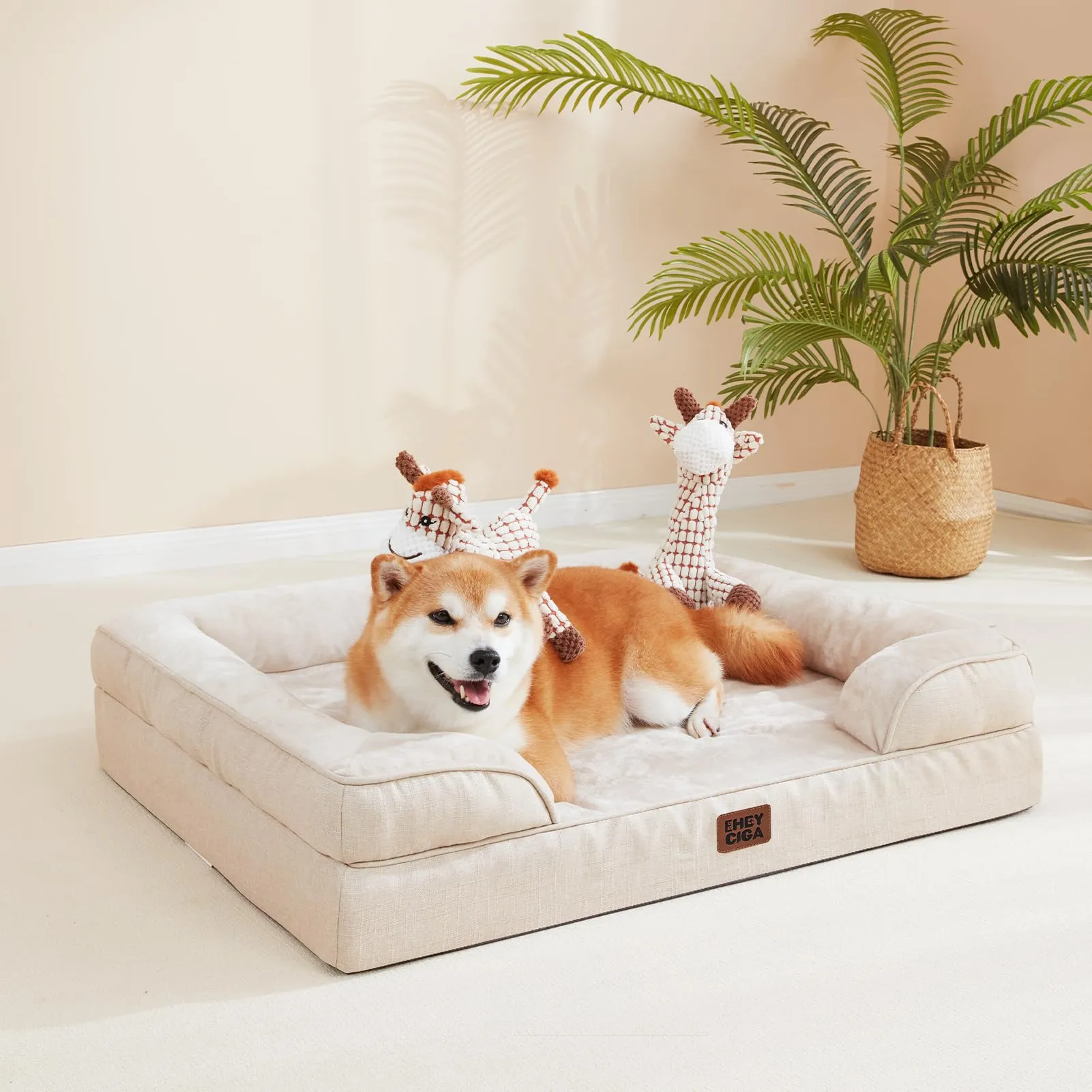EHEYCIGA Cuccia Cane Interno, 112x81x16cm, Beige - immagine 8