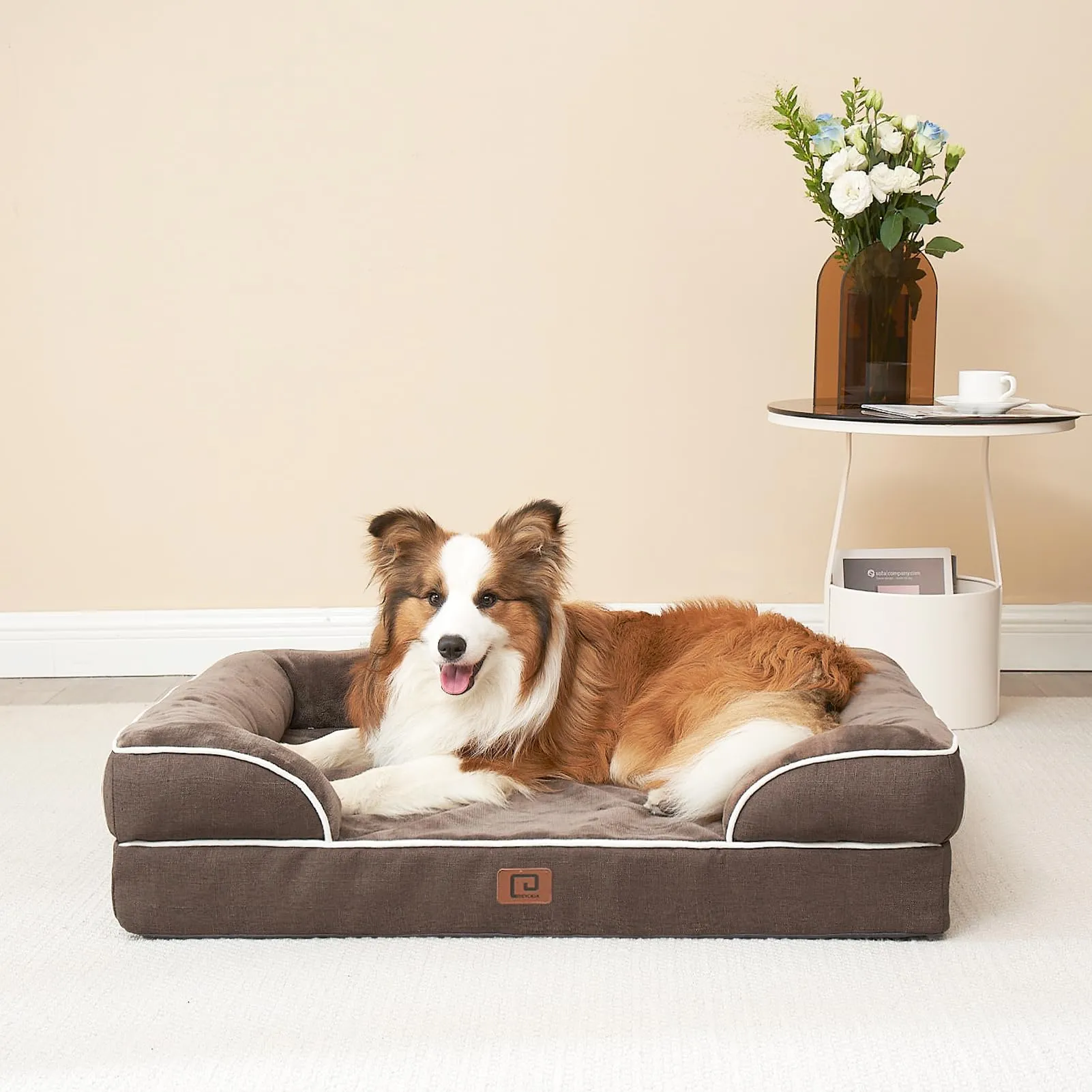 EHEYCIGA Cuccia Cane Interno Taglia Media, 89x56x16cm, Marrone - immagine 8