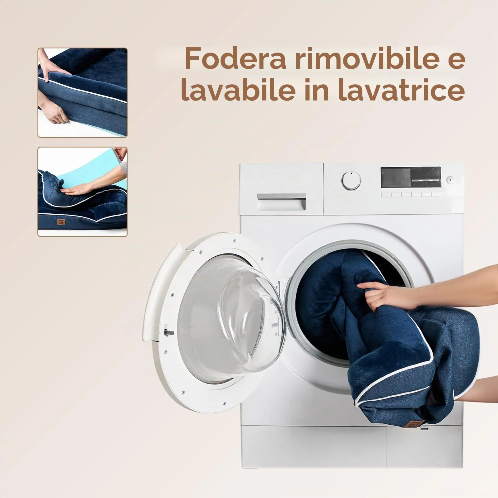 EHEYCIGA Cuccia Cane Interno, 104x68x16cm, Blu Navy - immagine 6