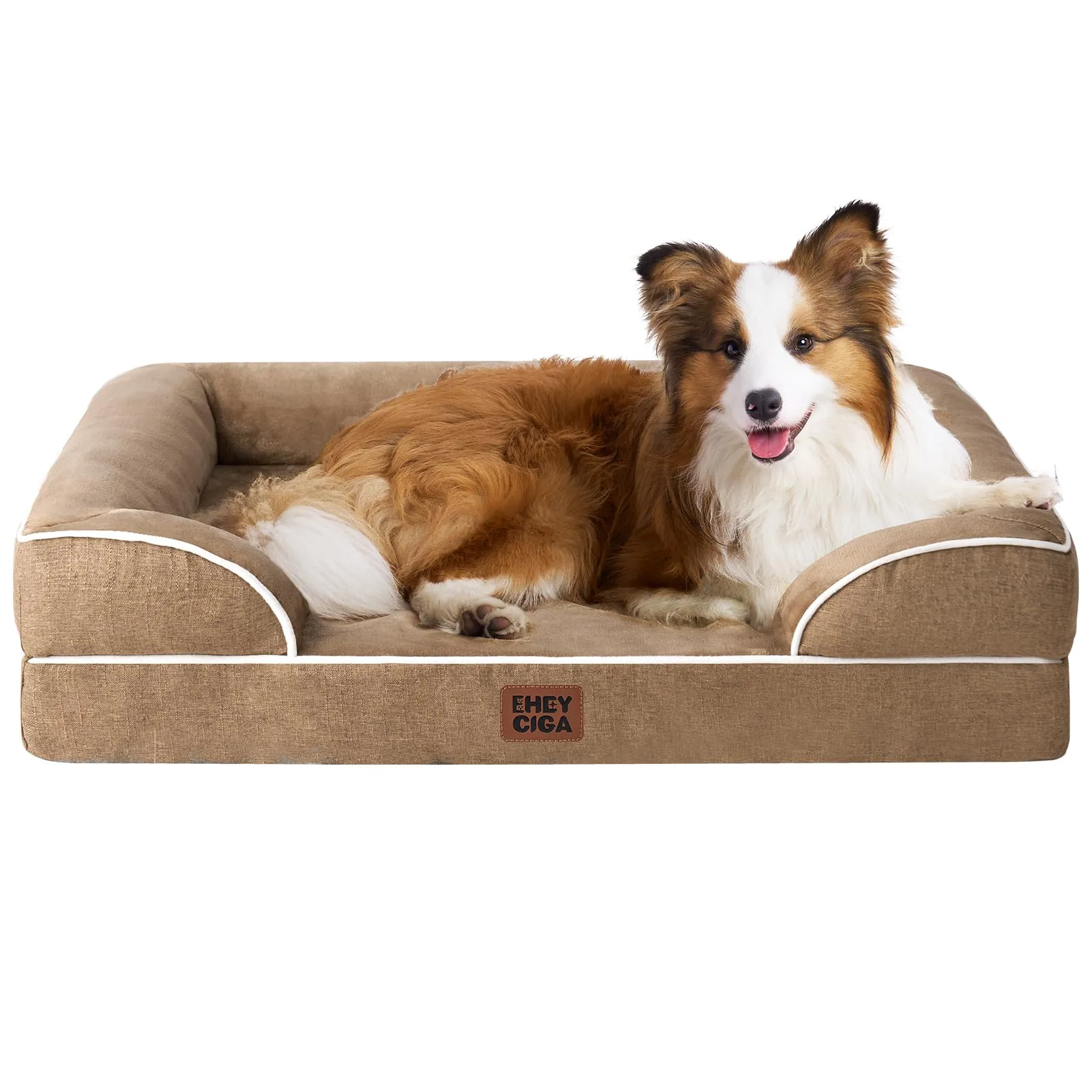 EHEYCIGA Cuccia Cane Interno, 104x68x16cm, Cammello - immagine 1