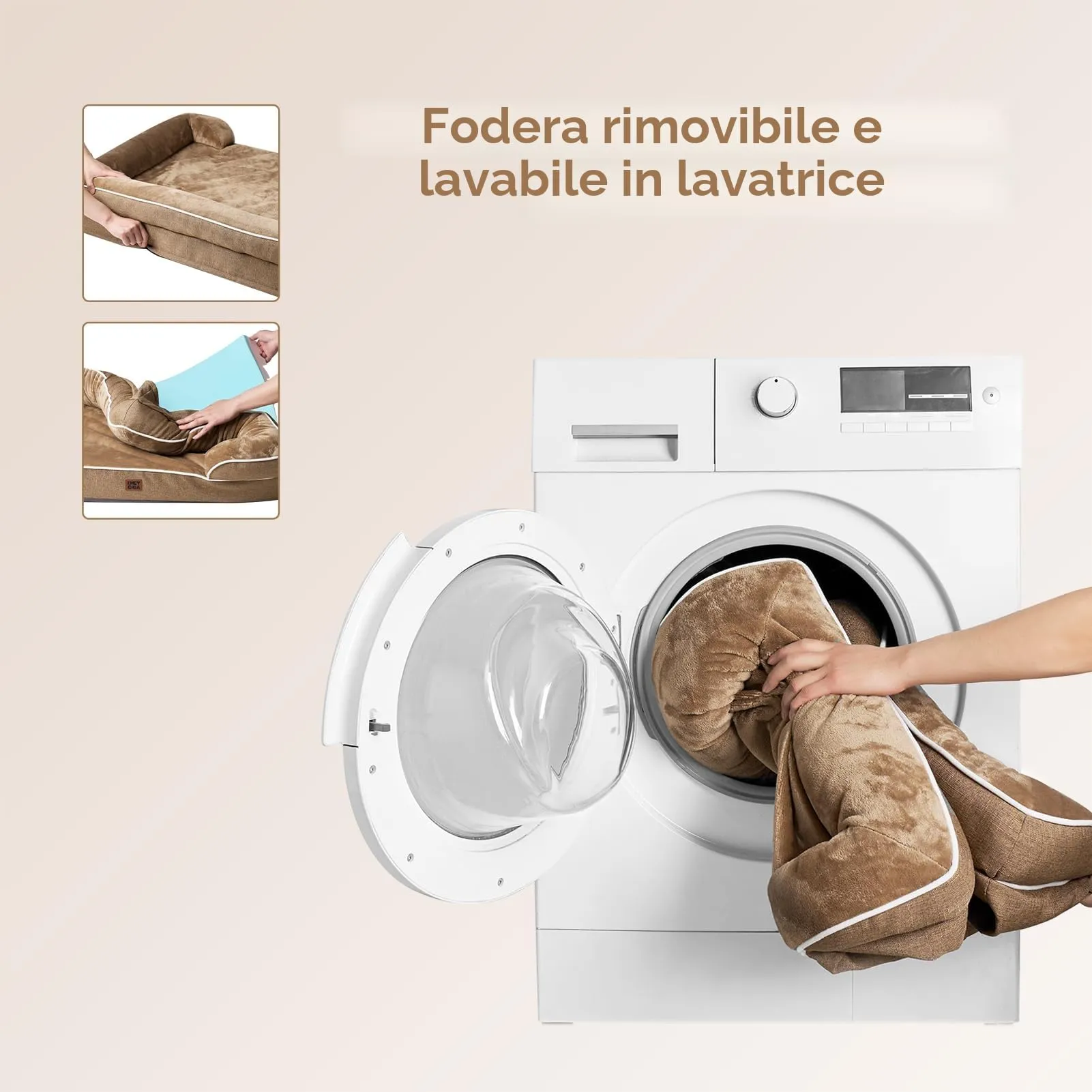 EHEYCIGA Cuccia Cane Interno, 104x68x16cm, Cammello - immagine 6