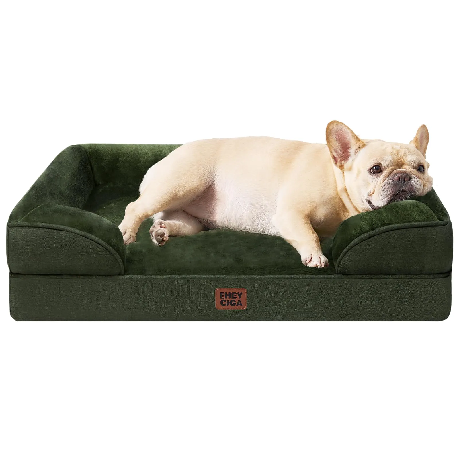 EHEYCIGA Cuccia Cane Interno Taglia Media, 76x51x16cm, Verde Scuro - immagine 1