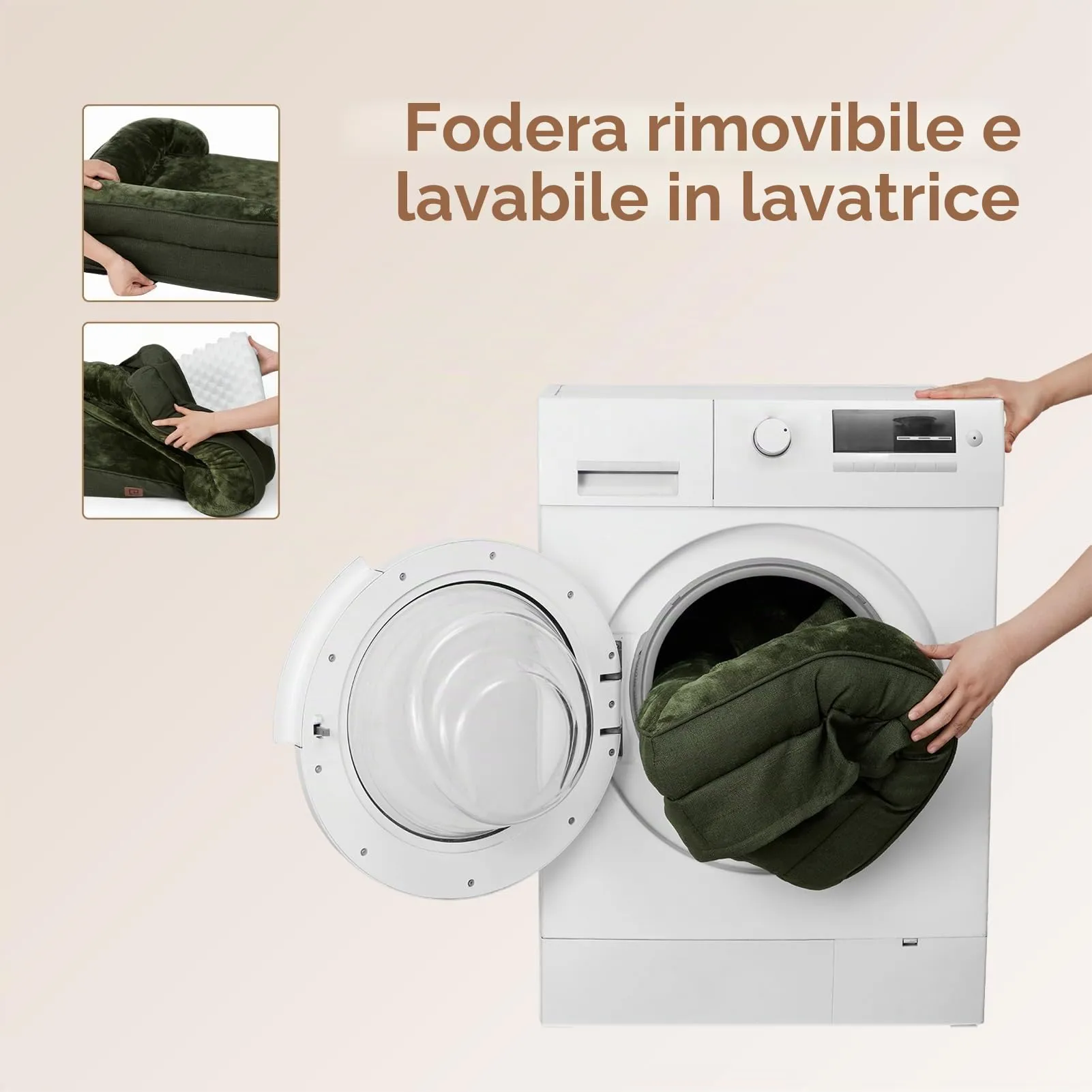 EHEYCIGA Cuccia Cane Interno Taglia Media, 76x51x16cm, Verde Scuro - immagine 6